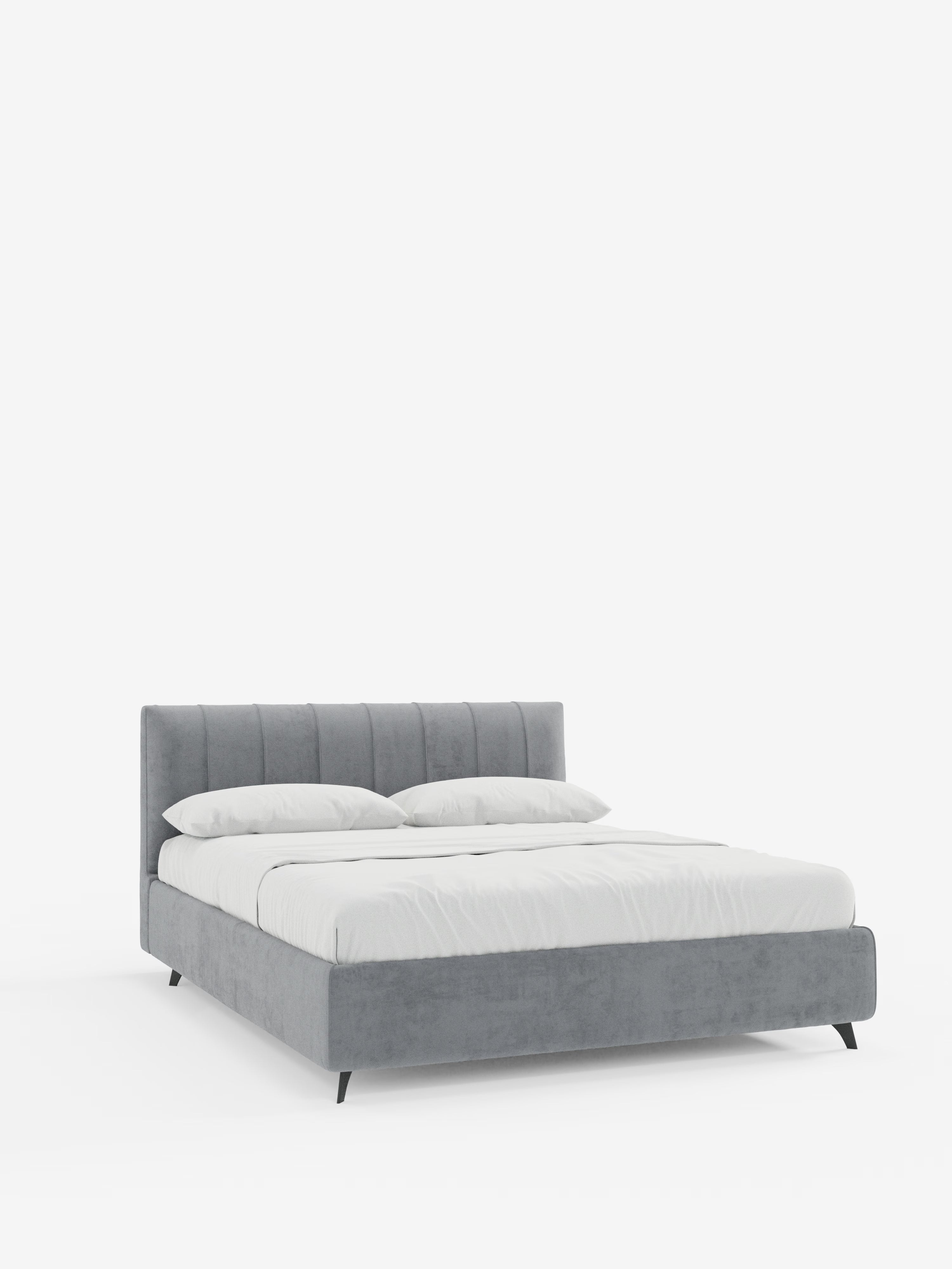 Bogart Modern double storage bed in stain-resistant microfiber, removable cover, and spacious compartment