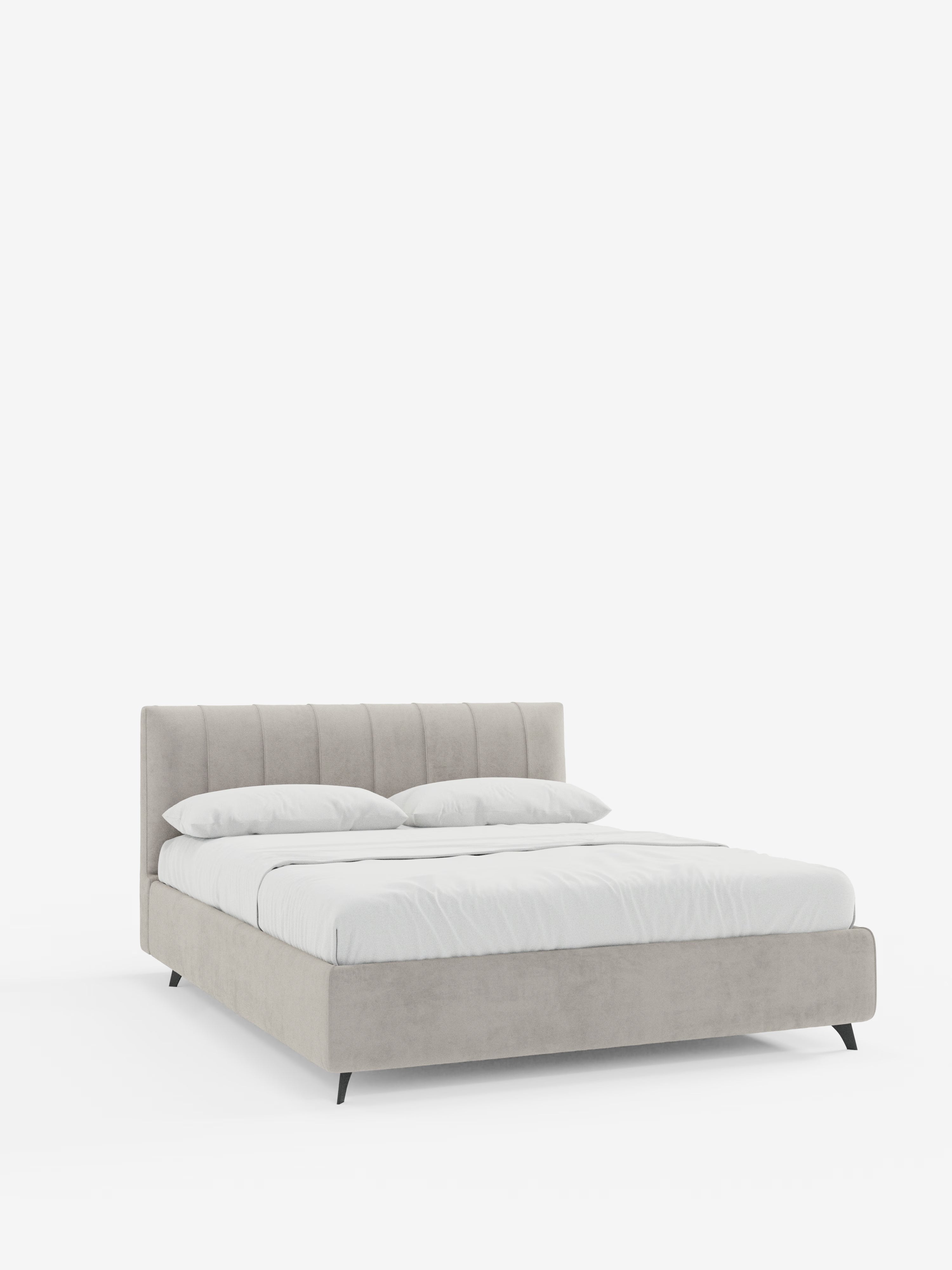 Bogart Modern double storage bed in stain-resistant microfiber, removable cover, and spacious compartment