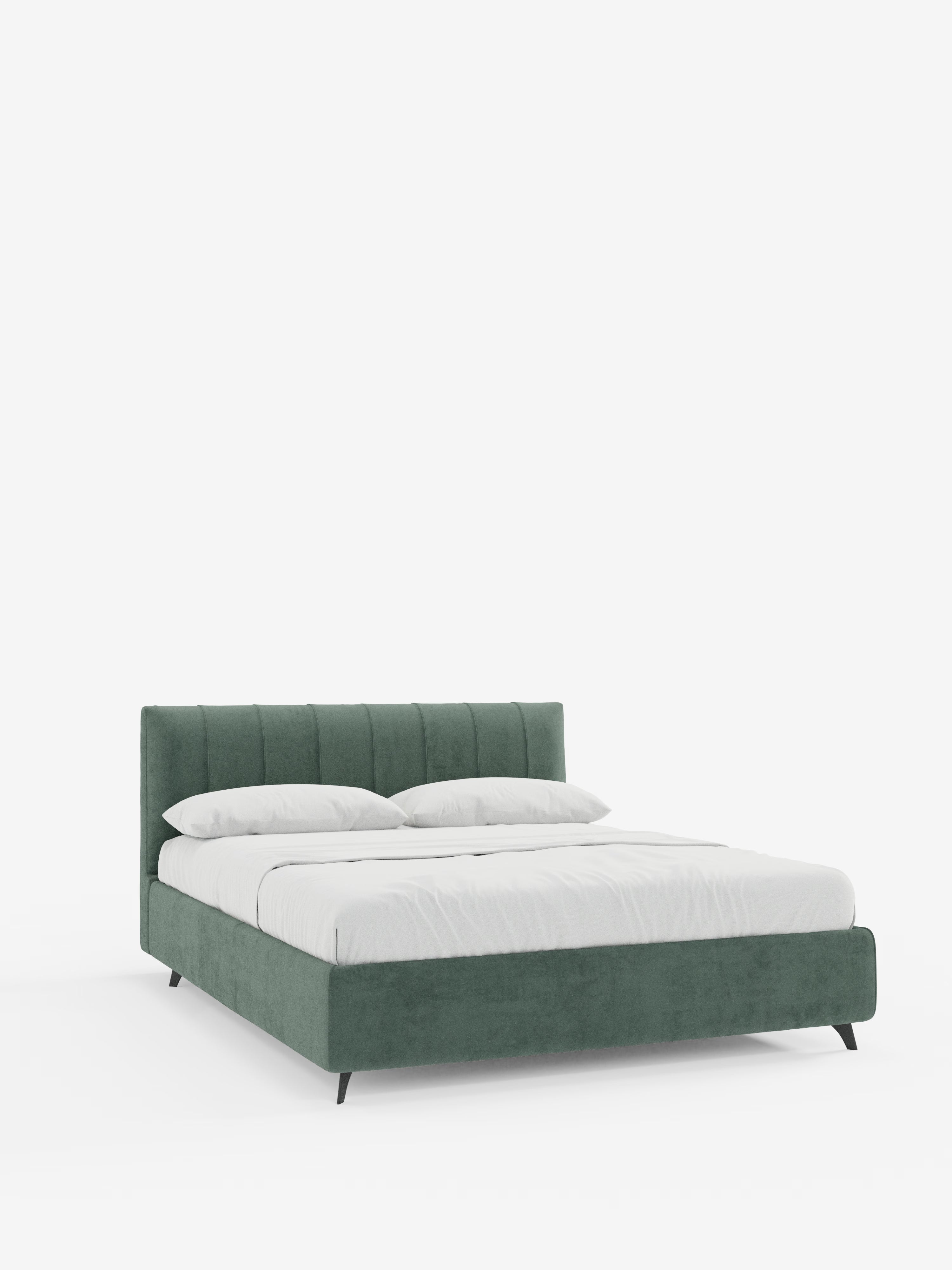 Bogart Modern double storage bed in stain-resistant microfiber, removable cover, and spacious compartment