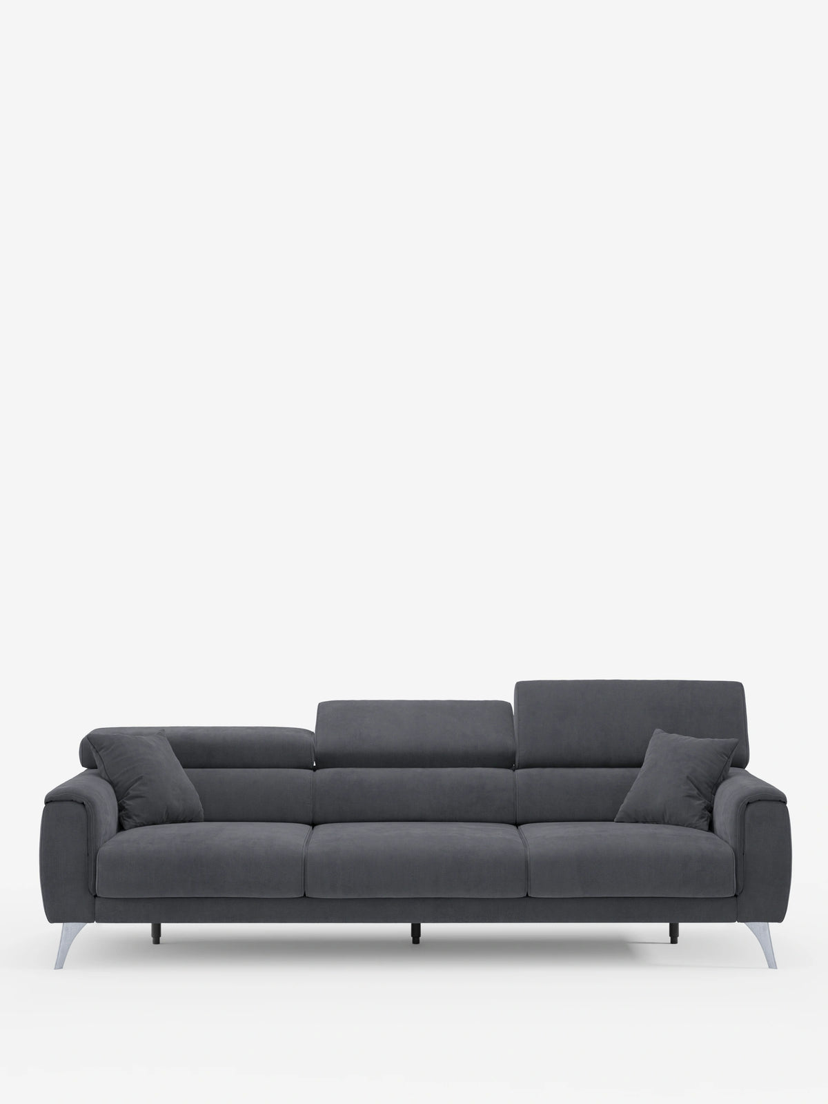 Caravaggio Sofa für 4 Personen mit drei ausziehbaren Sitzen und verstellbaren Kopfstützen aus fleckenabweisendem Stoff