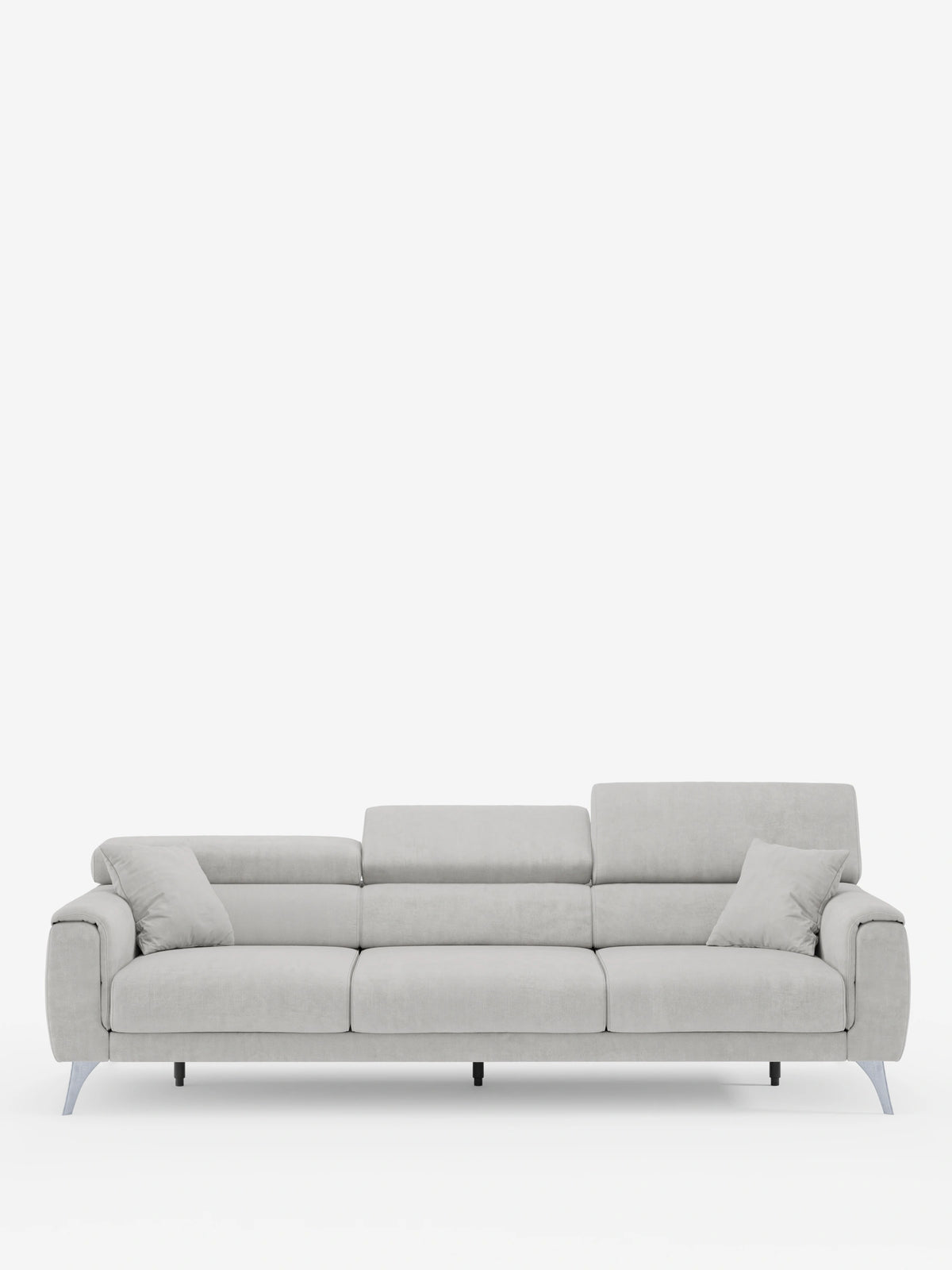 Caravaggio Sofa für 4 Personen mit drei ausziehbaren Sitzen und verstellbaren Kopfstützen aus fleckenabweisendem Stoff