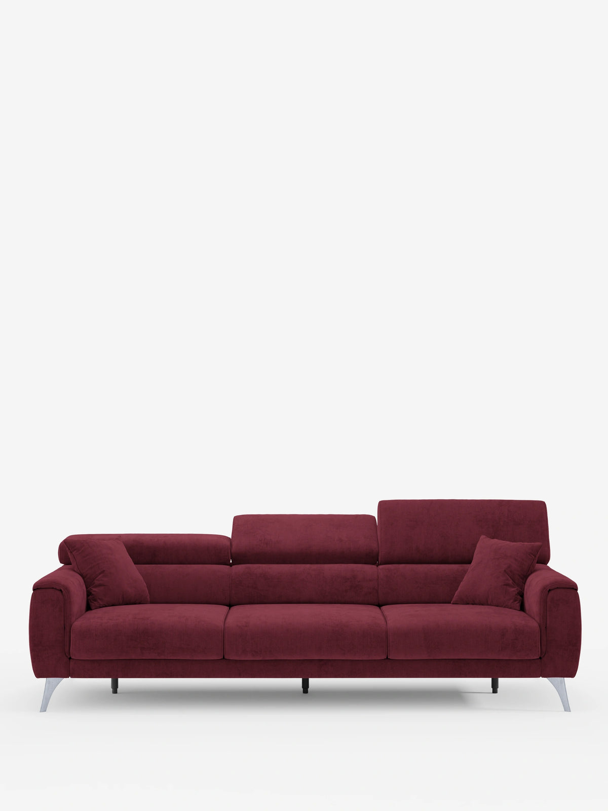 Caravaggio Sofa für 4 Personen mit drei ausziehbaren Sitzen und verstellbaren Kopfstützen aus fleckenabweisendem Stoff