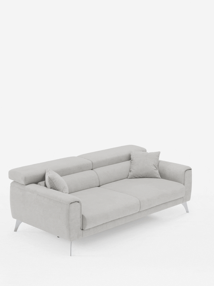 Caravaggio Sofa für 2 oder 3 Personen mit ausziehbaren Sitzen und verstellbaren Kopfstützen aus fleckenabweisendem Stoff