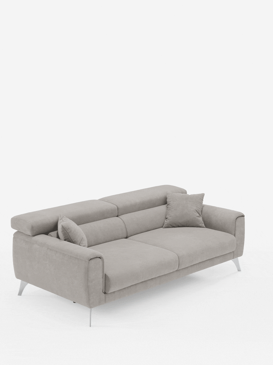 Caravaggio Sofa für 2 oder 3 Personen mit ausziehbaren Sitzen und verstellbaren Kopfstützen aus fleckenabweisendem Stoff