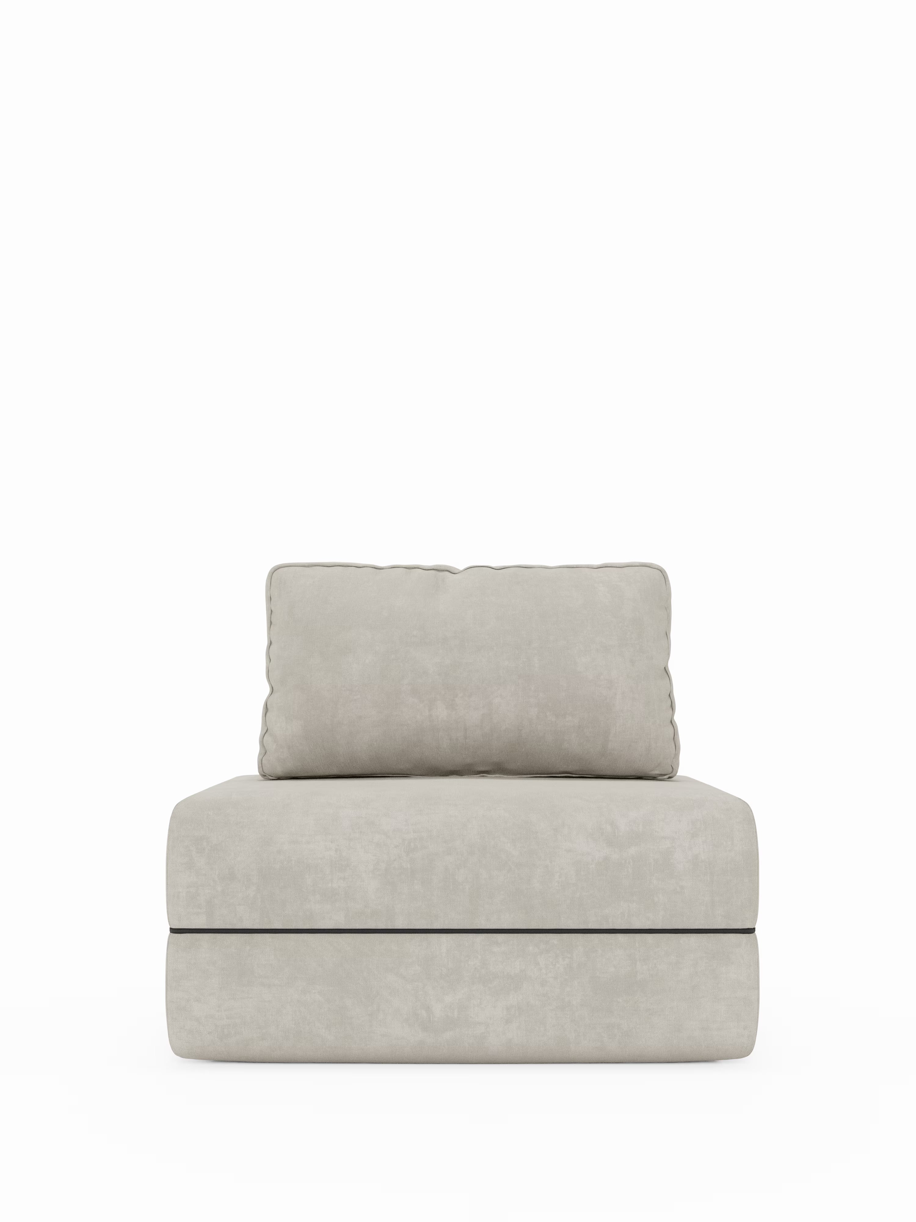 Rift Poltrona letto moderna in tessuto smacchiabile – materasso 22 cm con memory e schienale mobile
