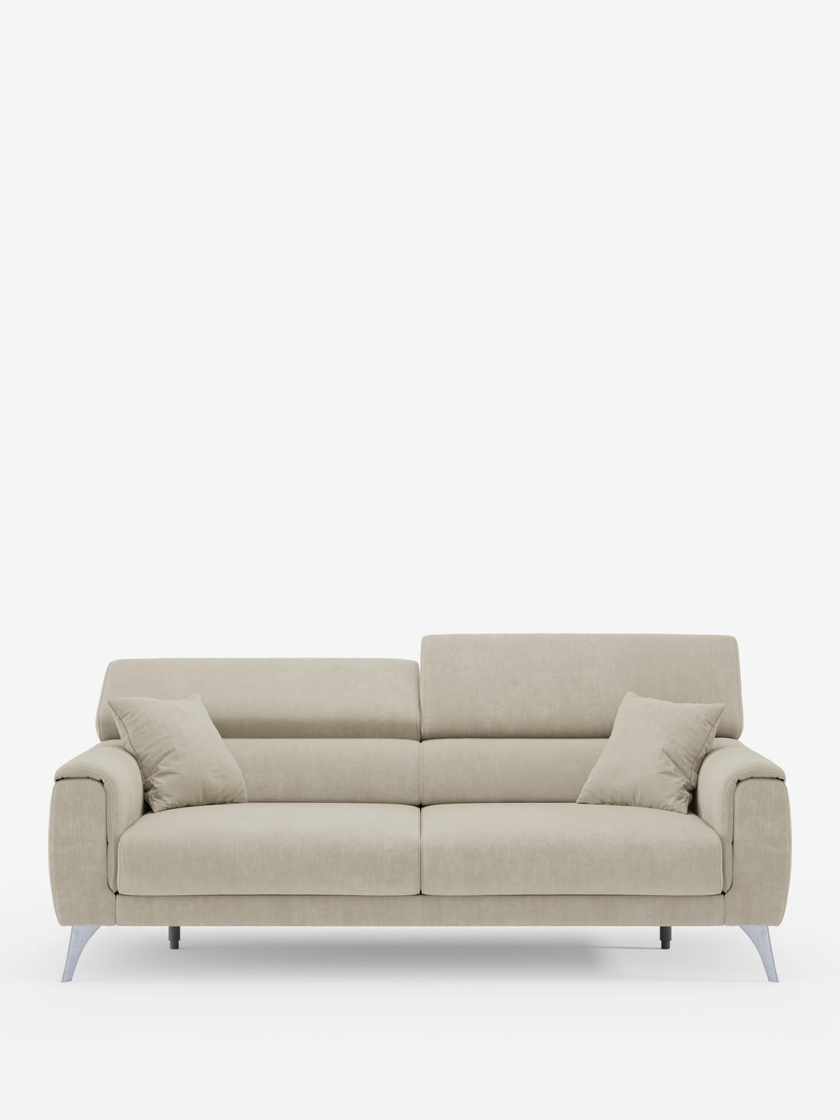 Caravaggio Sofa für 2 oder 3 Personen mit ausziehbaren Sitzen und verstellbaren Kopfstützen aus fleckenabweisendem Stoff