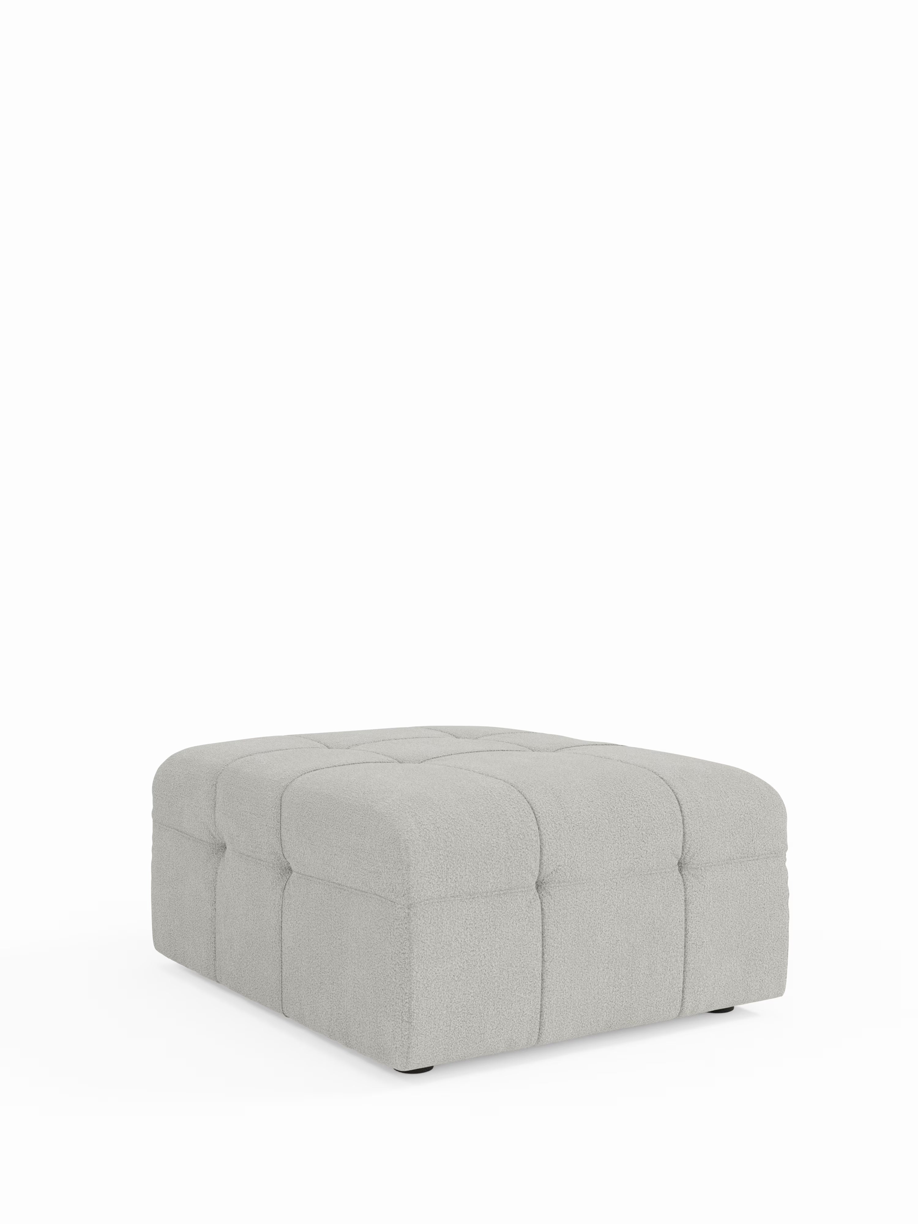 Mosaic puf moderno modular en tela bouclé antimanchas – capitoné y modular
