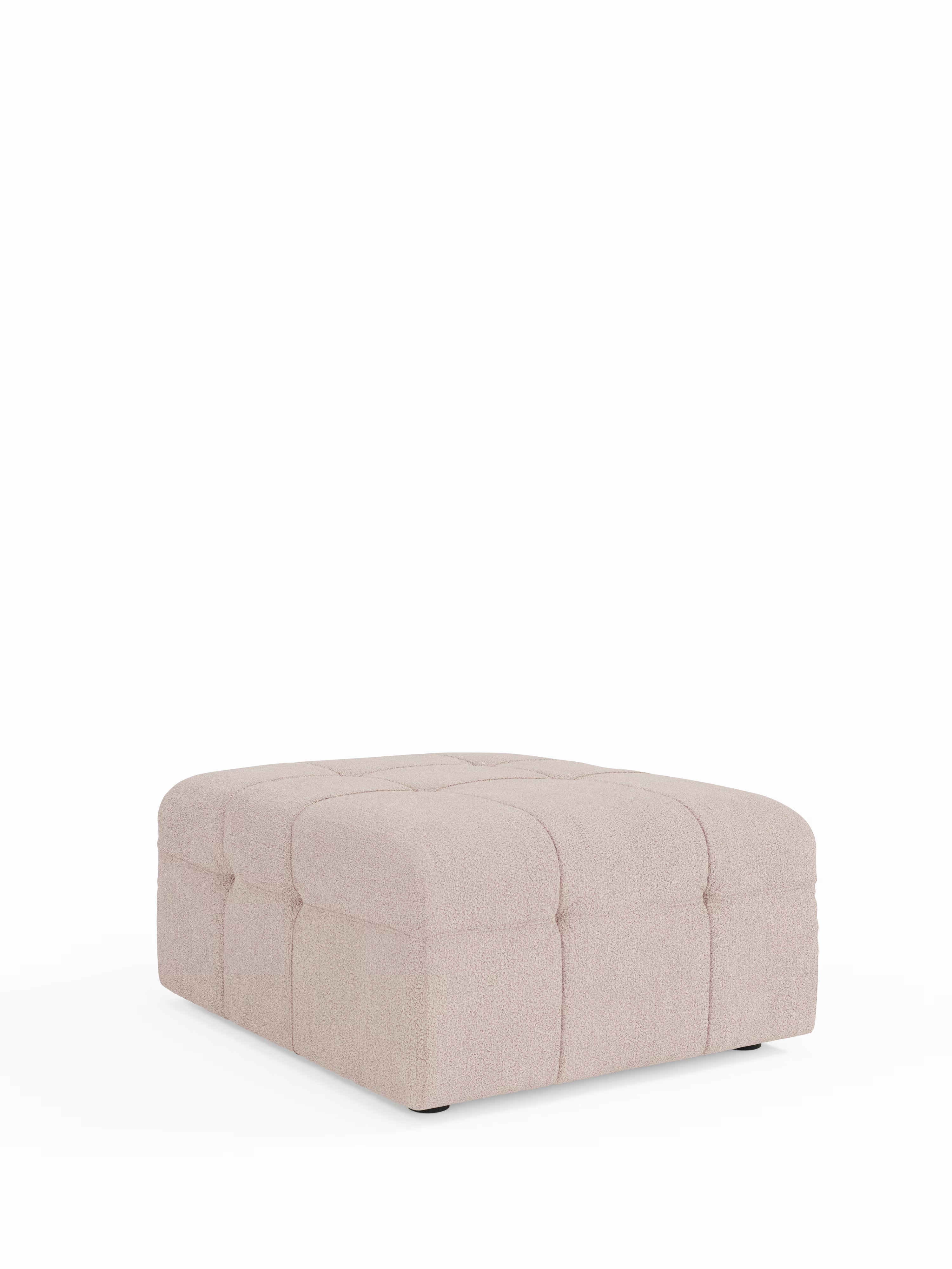 Mosaic puf moderno modular en tela bouclé antimanchas – capitoné y modular