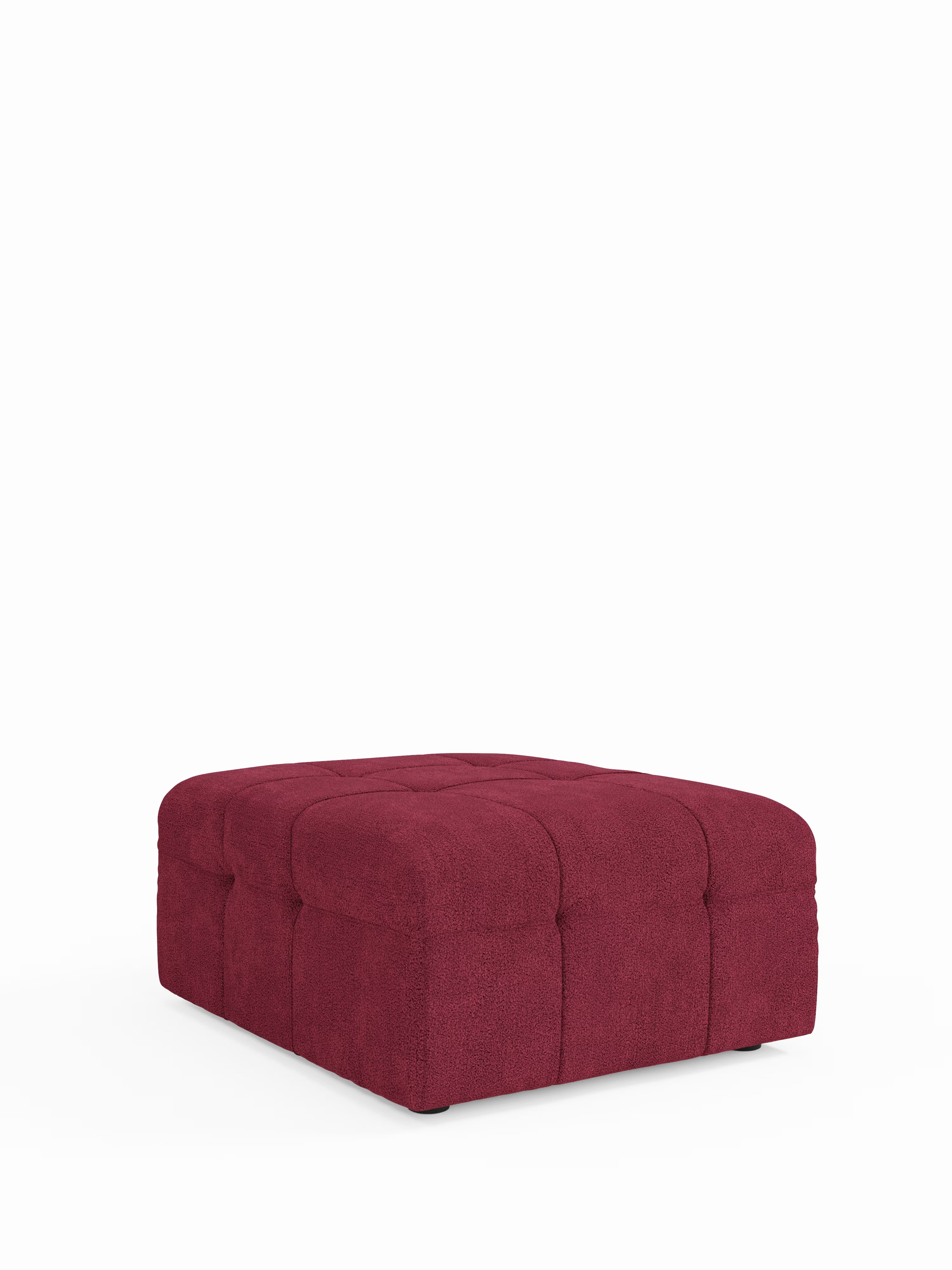 Mosaic puf moderno modular en tela bouclé antimanchas – capitoné y modular