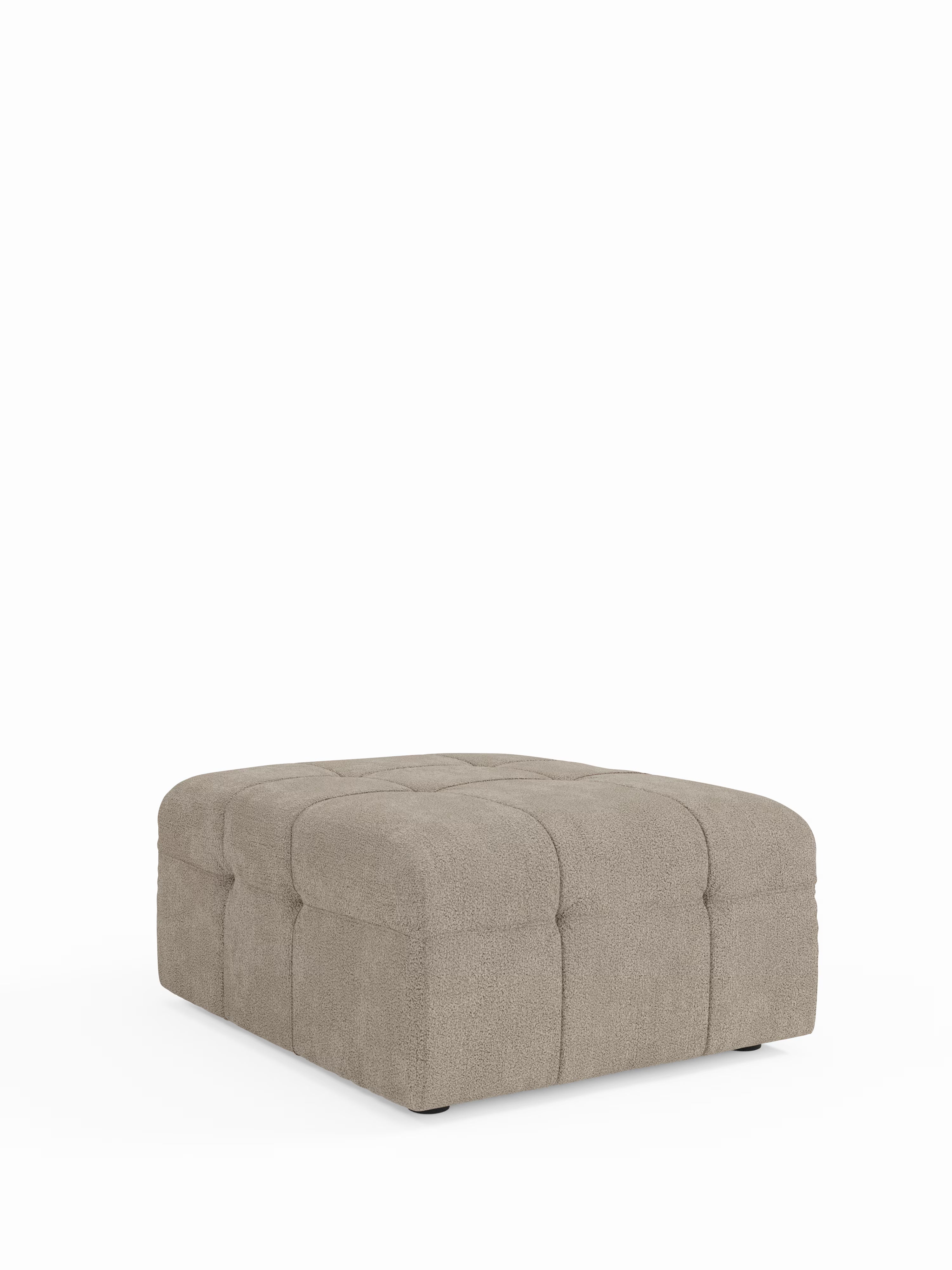 Mosaic puf moderno modular en tela bouclé antimanchas – capitoné y modular