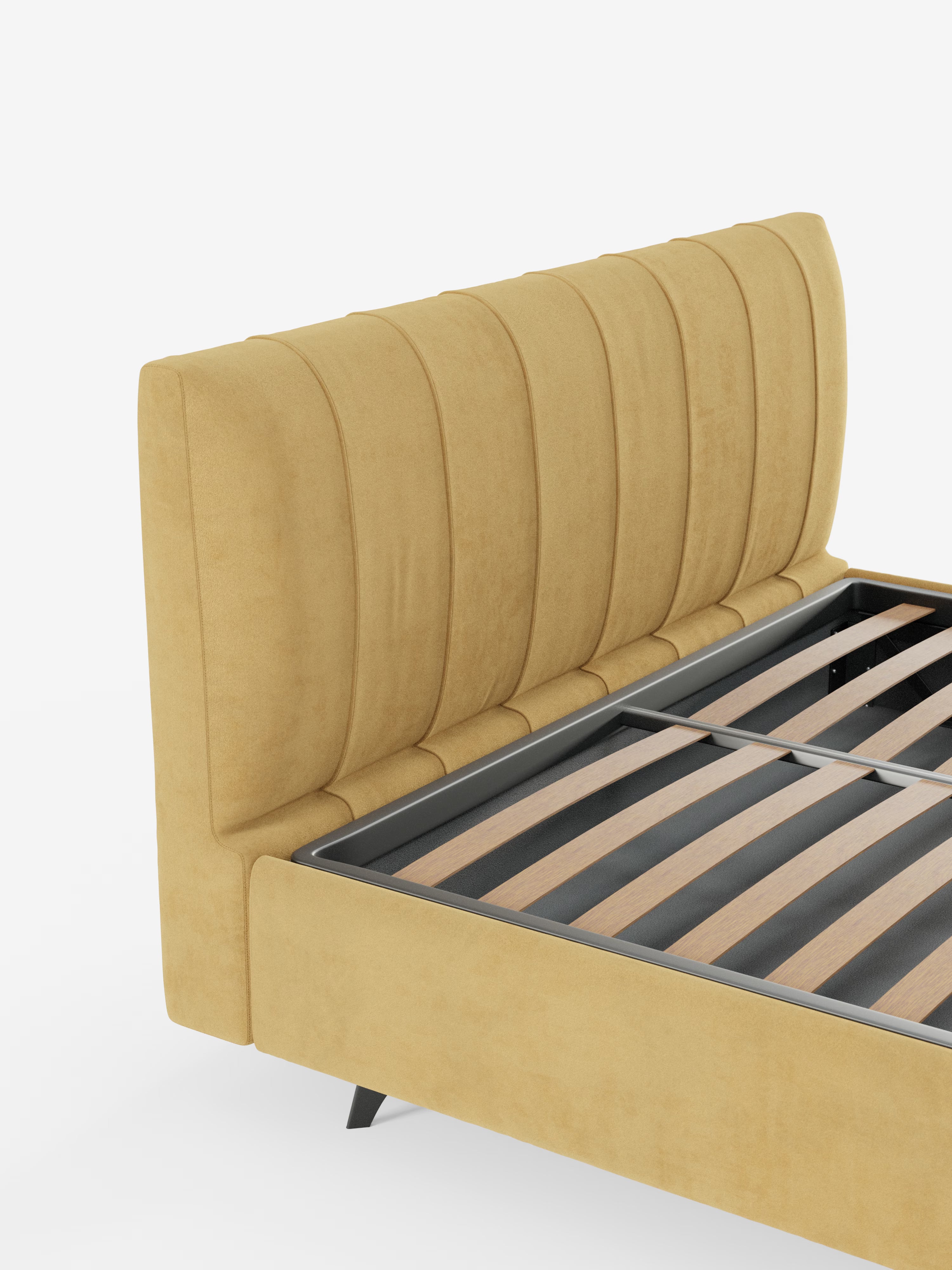 Bogart Modern double storage bed in stain-resistant microfiber, removable cover, and spacious compartment