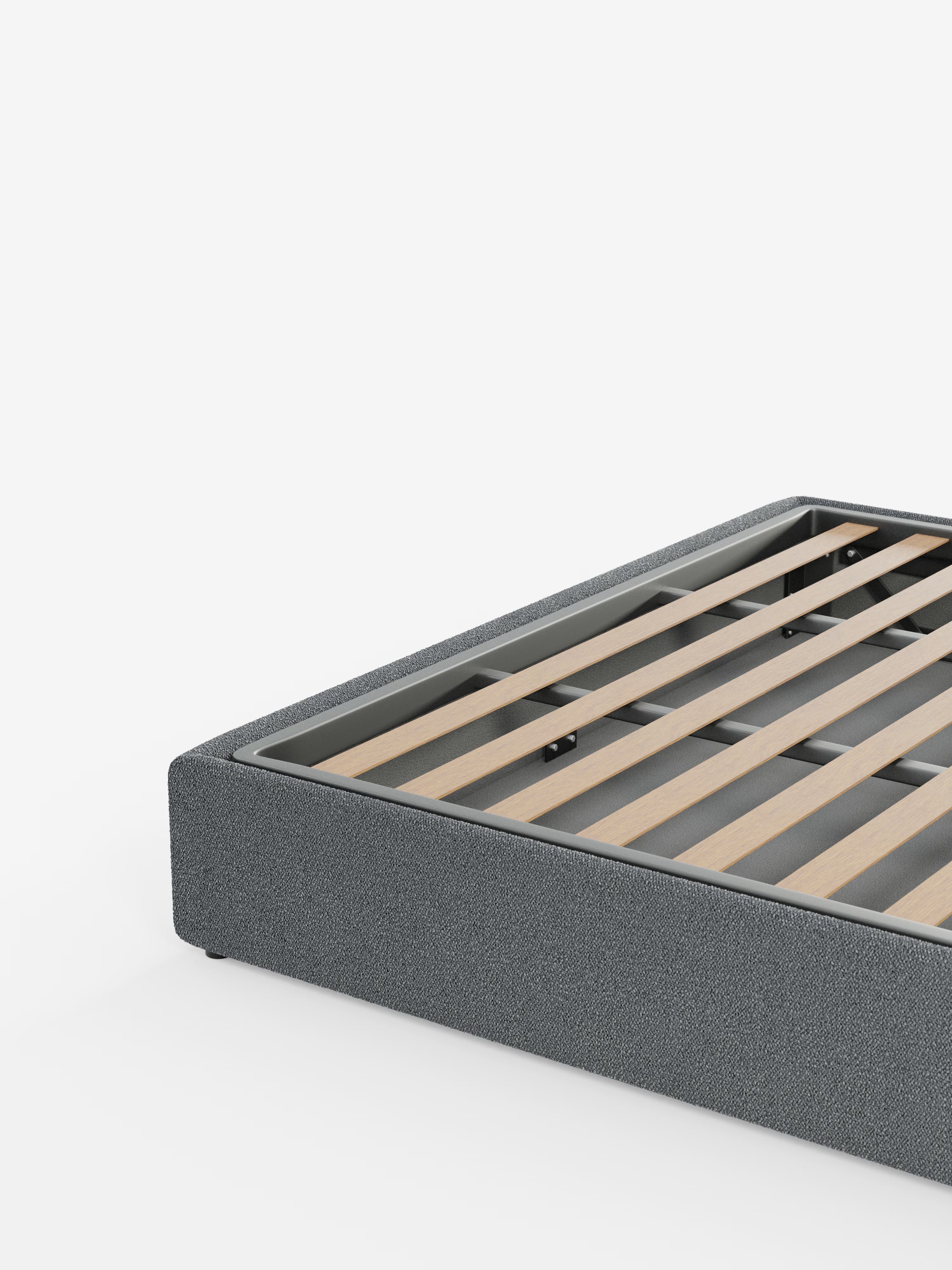 Ina Upholstered removable cover storage box spring in stain-resistant waterproof cotton-effect fabric
