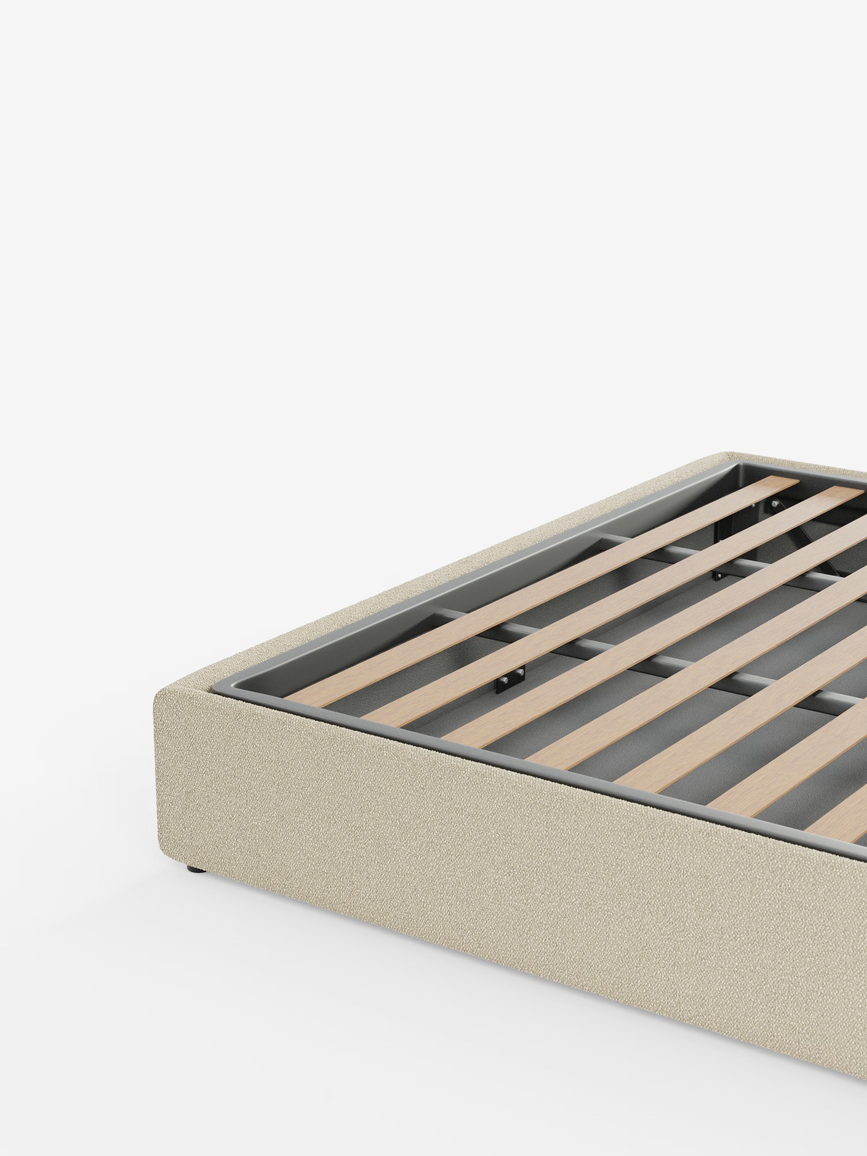 Ina Upholstered removable cover storage box spring in stain-resistant waterproof cotton-effect fabric
