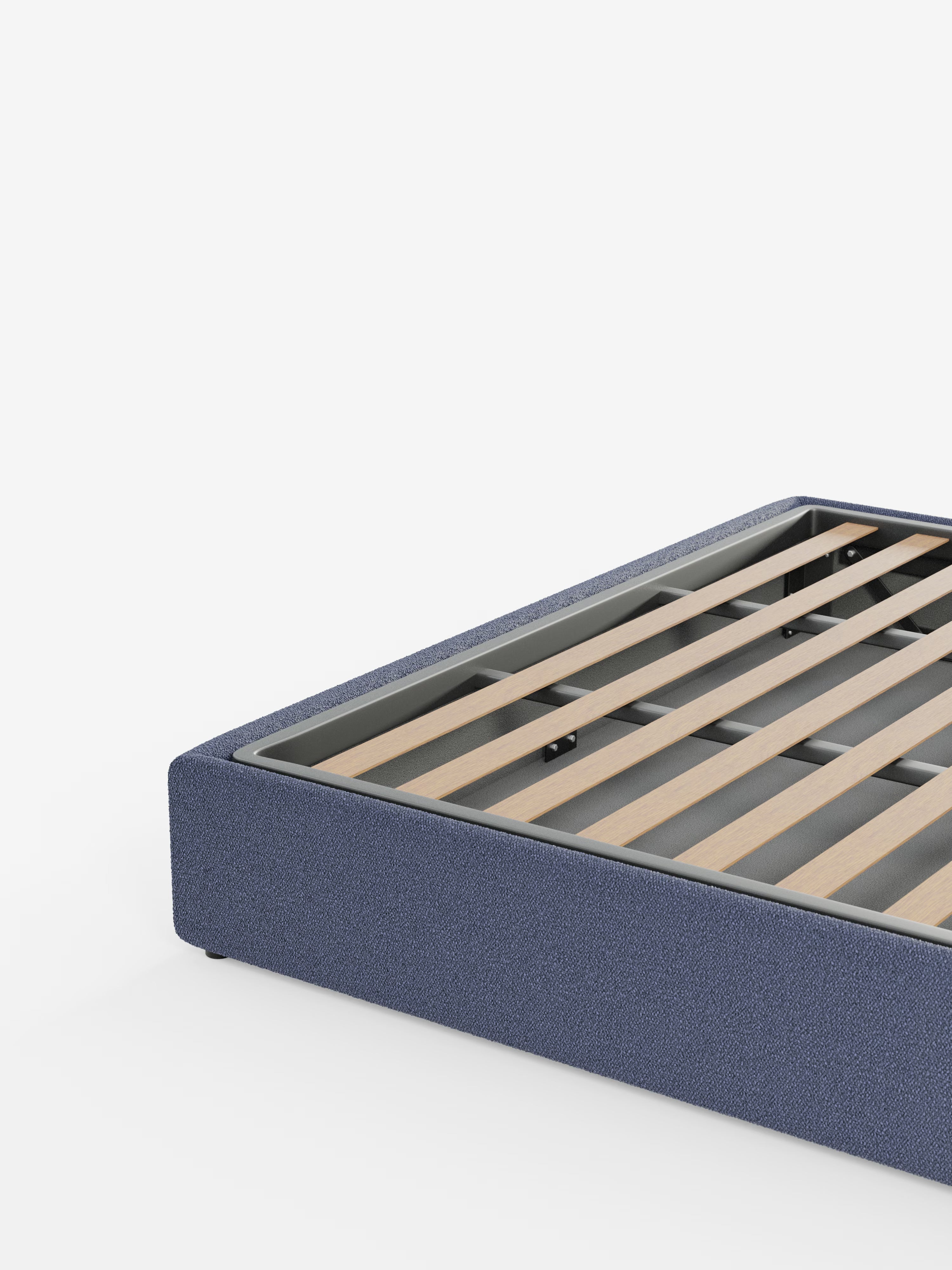 Ina Upholstered removable cover storage box spring in stain-resistant waterproof cotton-effect fabric