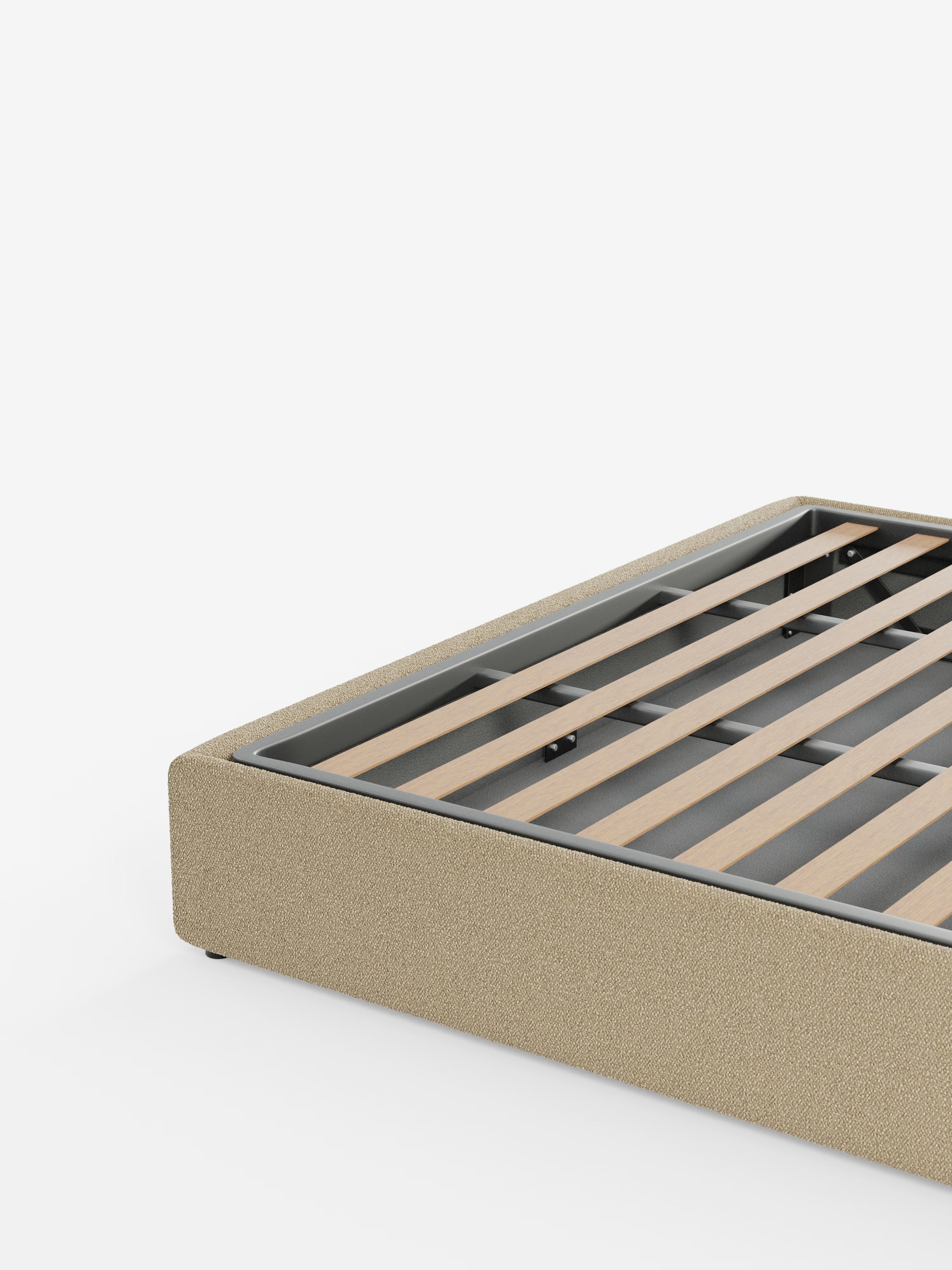 Ina Upholstered removable cover storage box spring in stain-resistant waterproof cotton-effect fabric