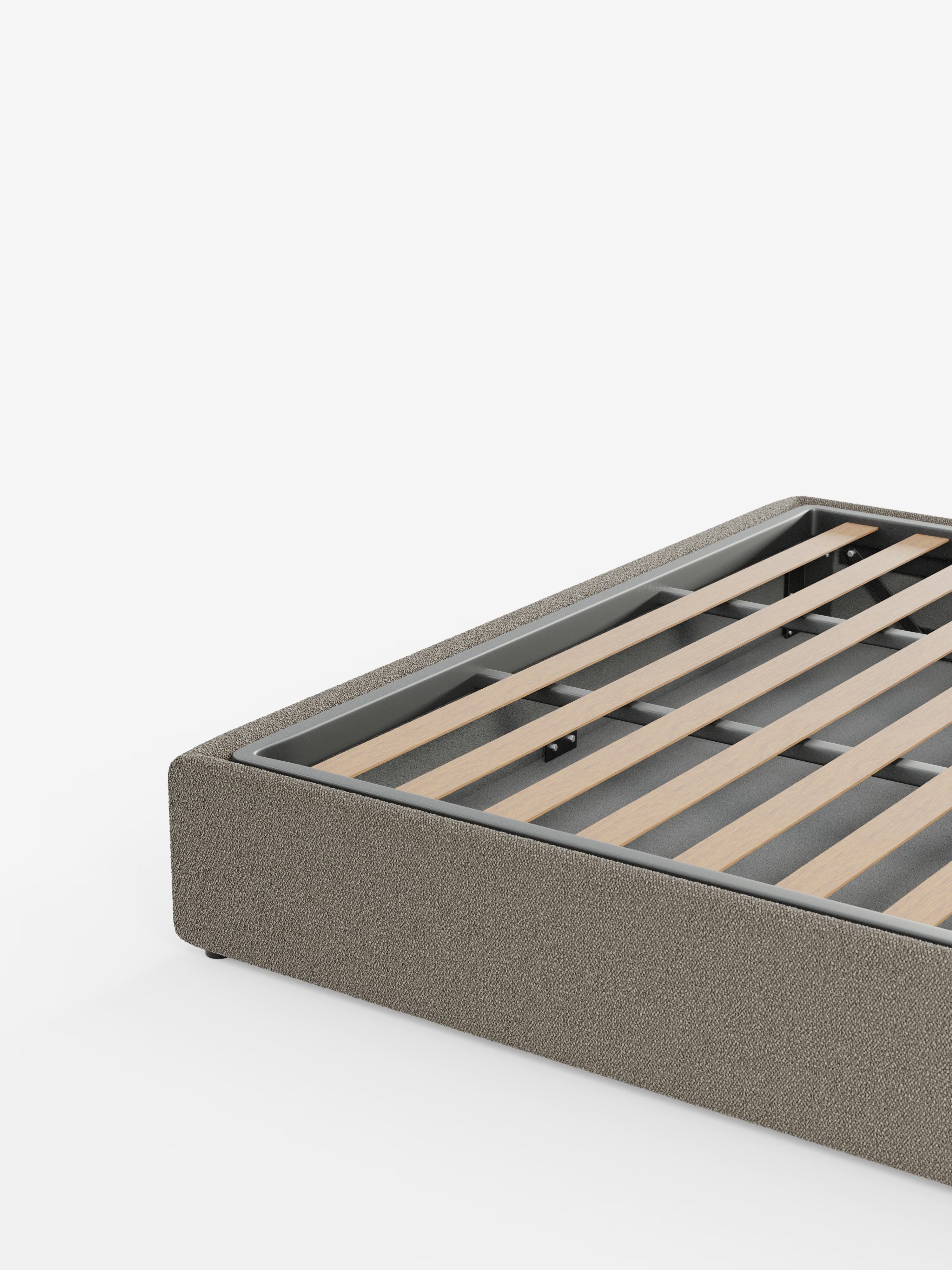 Ina Upholstered removable cover storage box spring in stain-resistant waterproof cotton-effect fabric