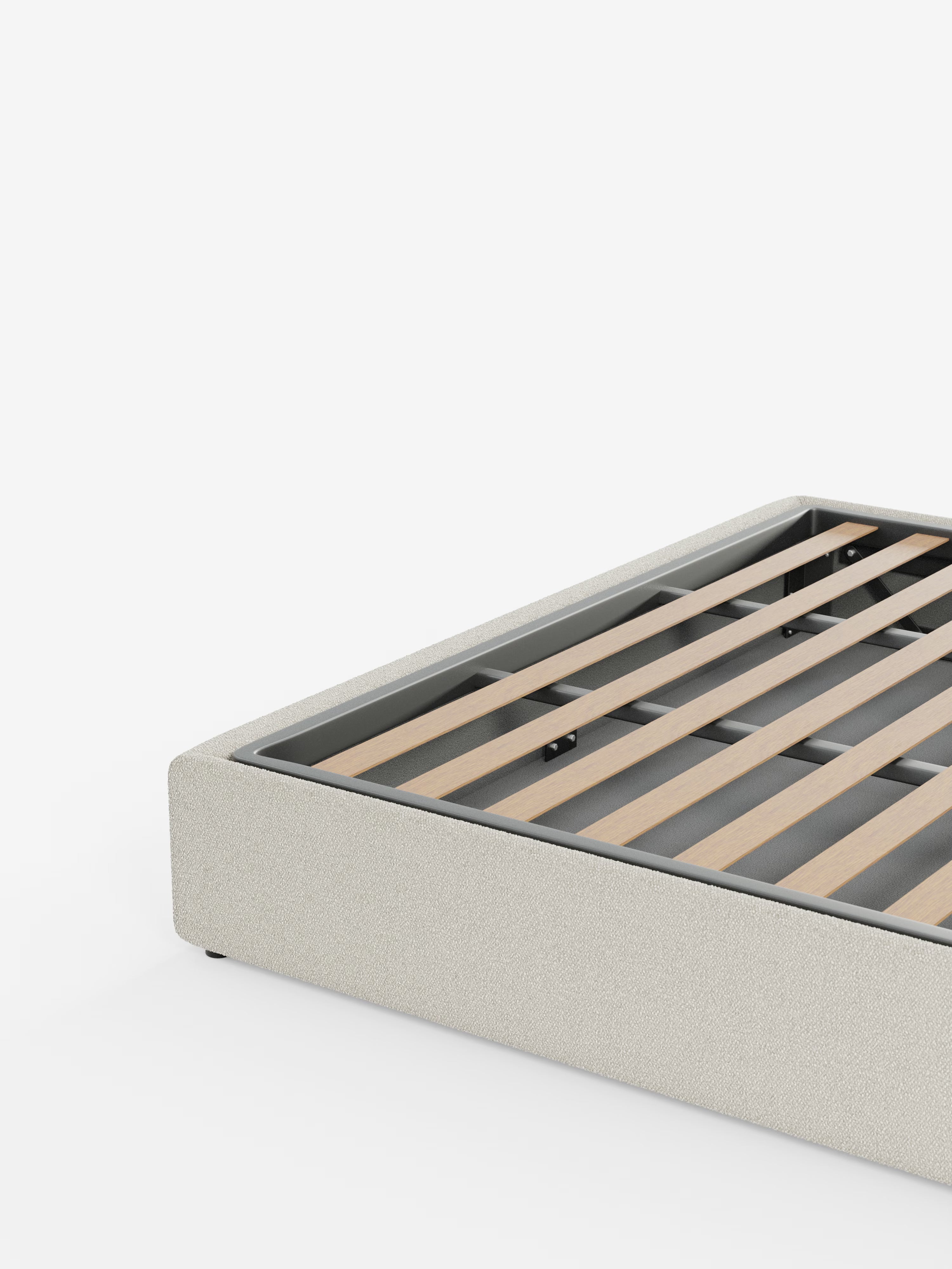 Ina Upholstered removable cover storage box spring in stain-resistant waterproof cotton-effect fabric