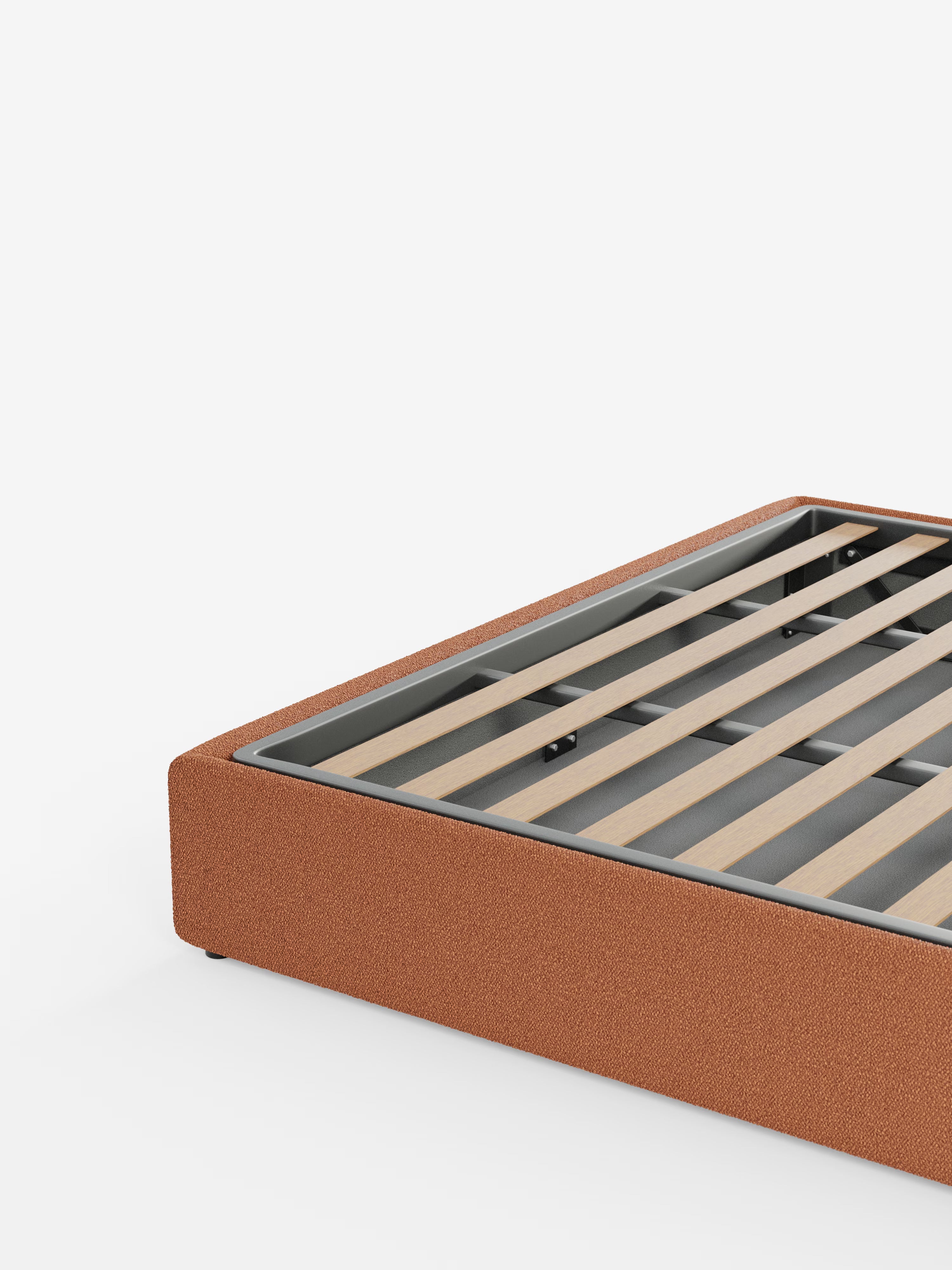 Ina Upholstered removable cover storage box spring in stain-resistant waterproof cotton-effect fabric
