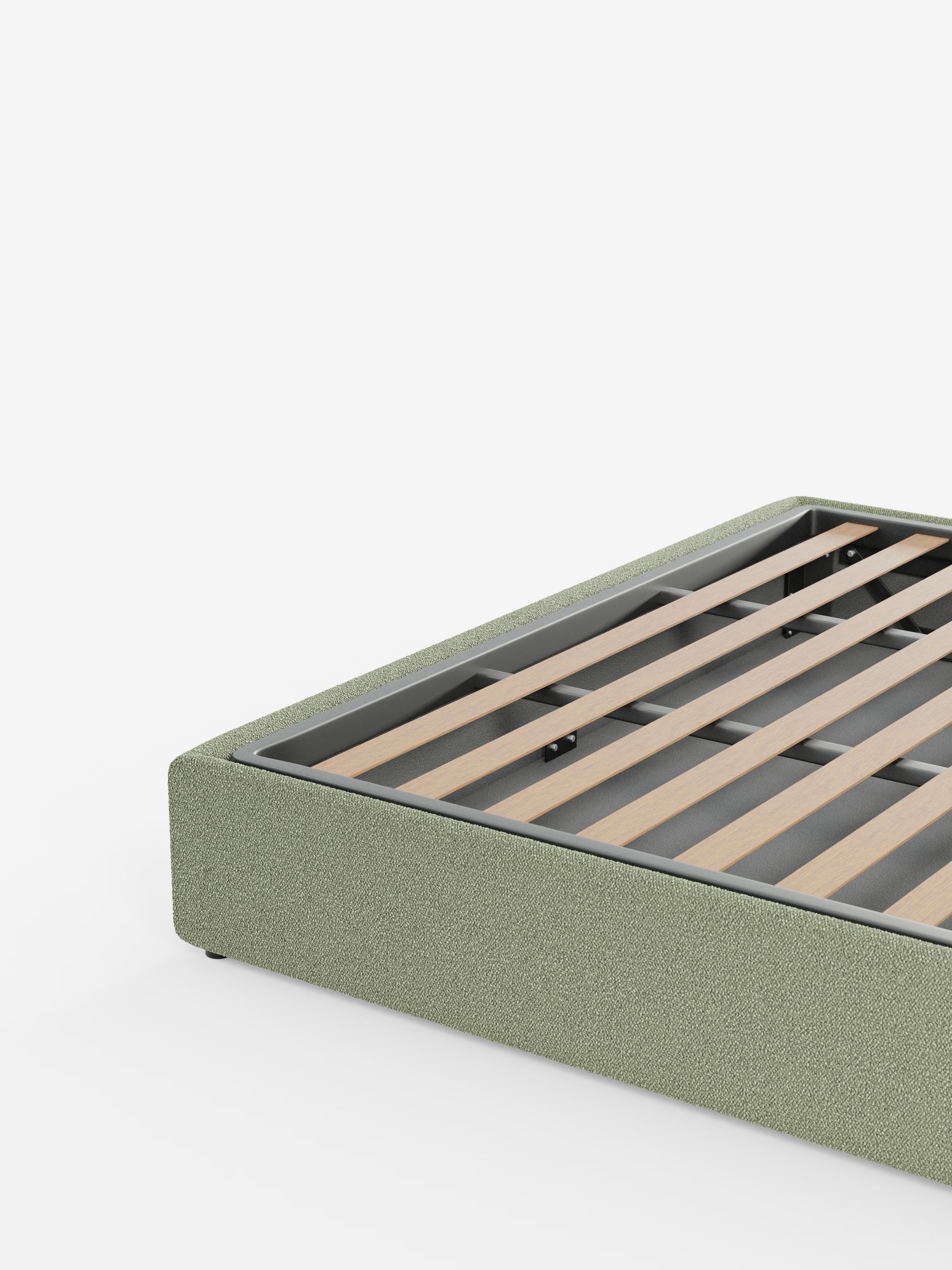 Ina Upholstered removable cover storage box spring in stain-resistant waterproof cotton-effect fabric