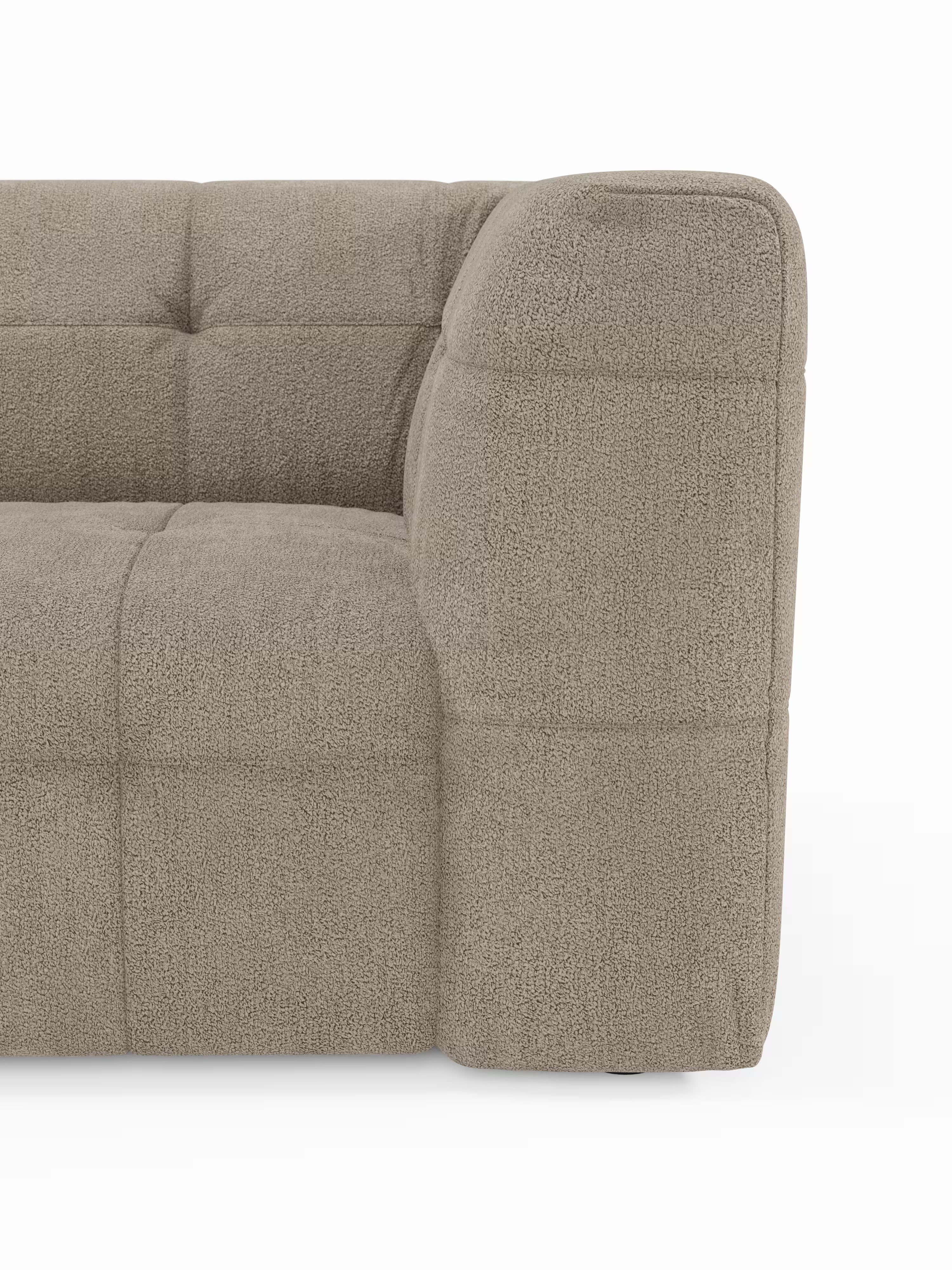 Mosaic Divano 4 posti modulare moderno in tessuto tessuto bouclé smacchiabile - capitonné componibile