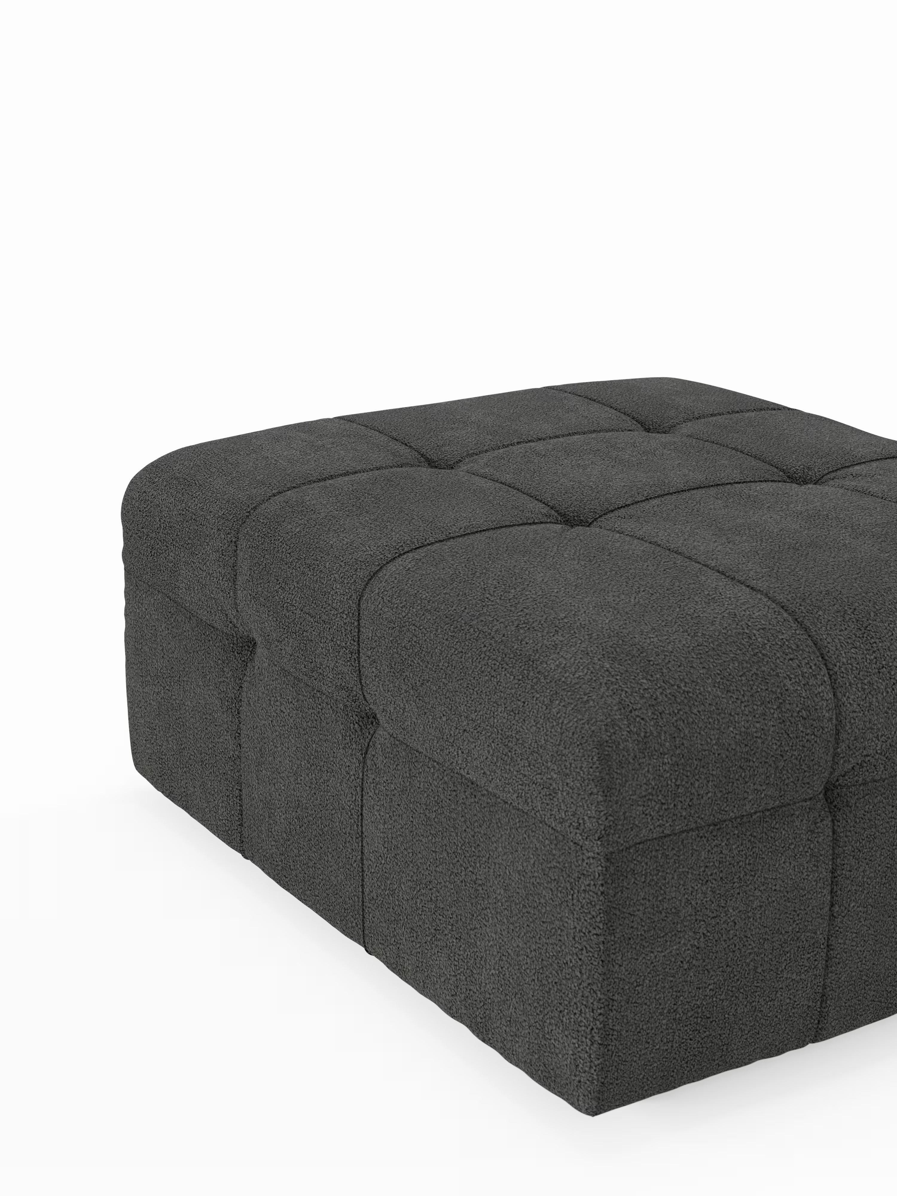 Mosaic puf moderno modular en tela bouclé antimanchas – capitoné y modular