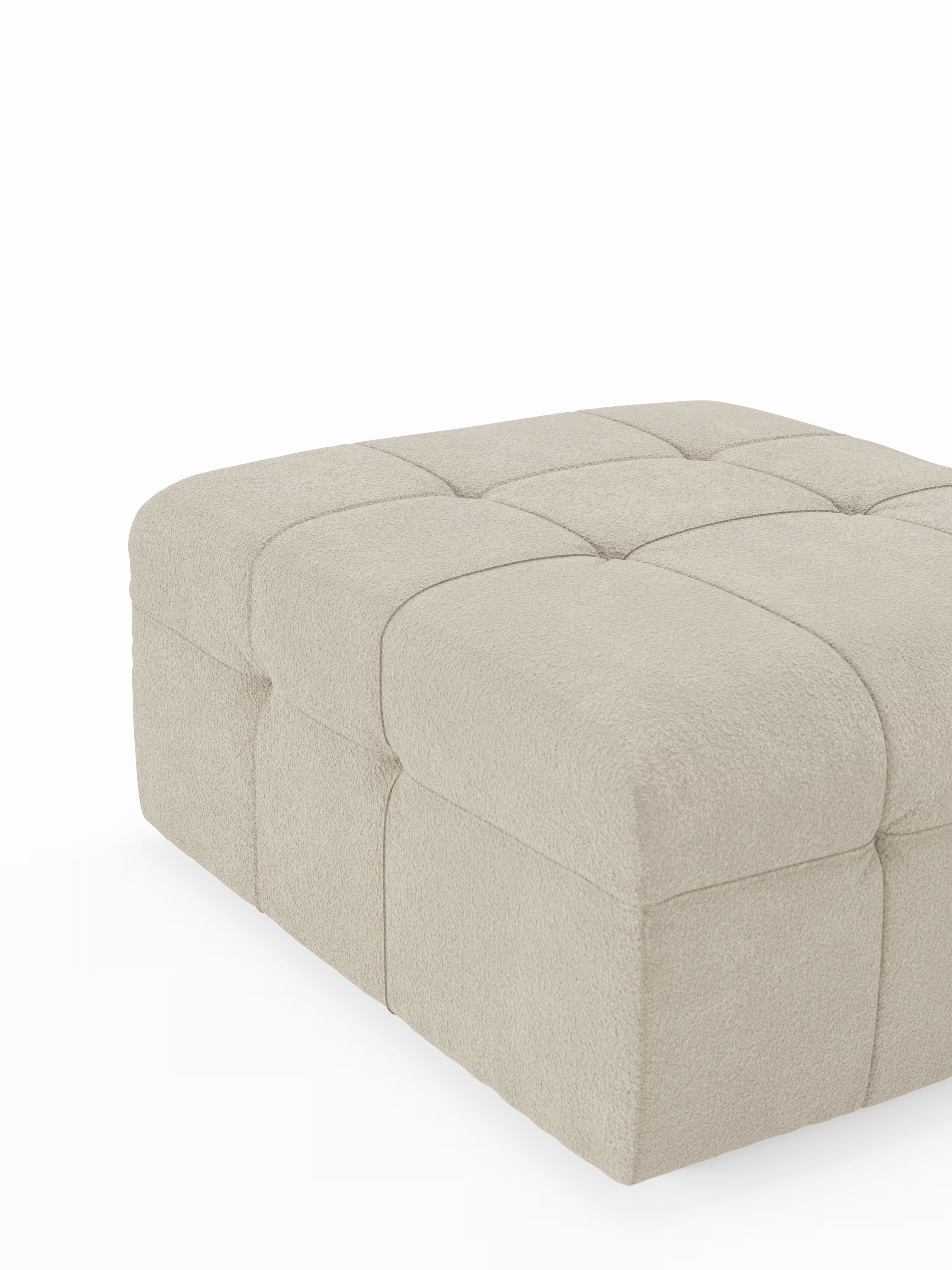 Mosaic puf moderno modular en tela bouclé antimanchas – capitoné y modular