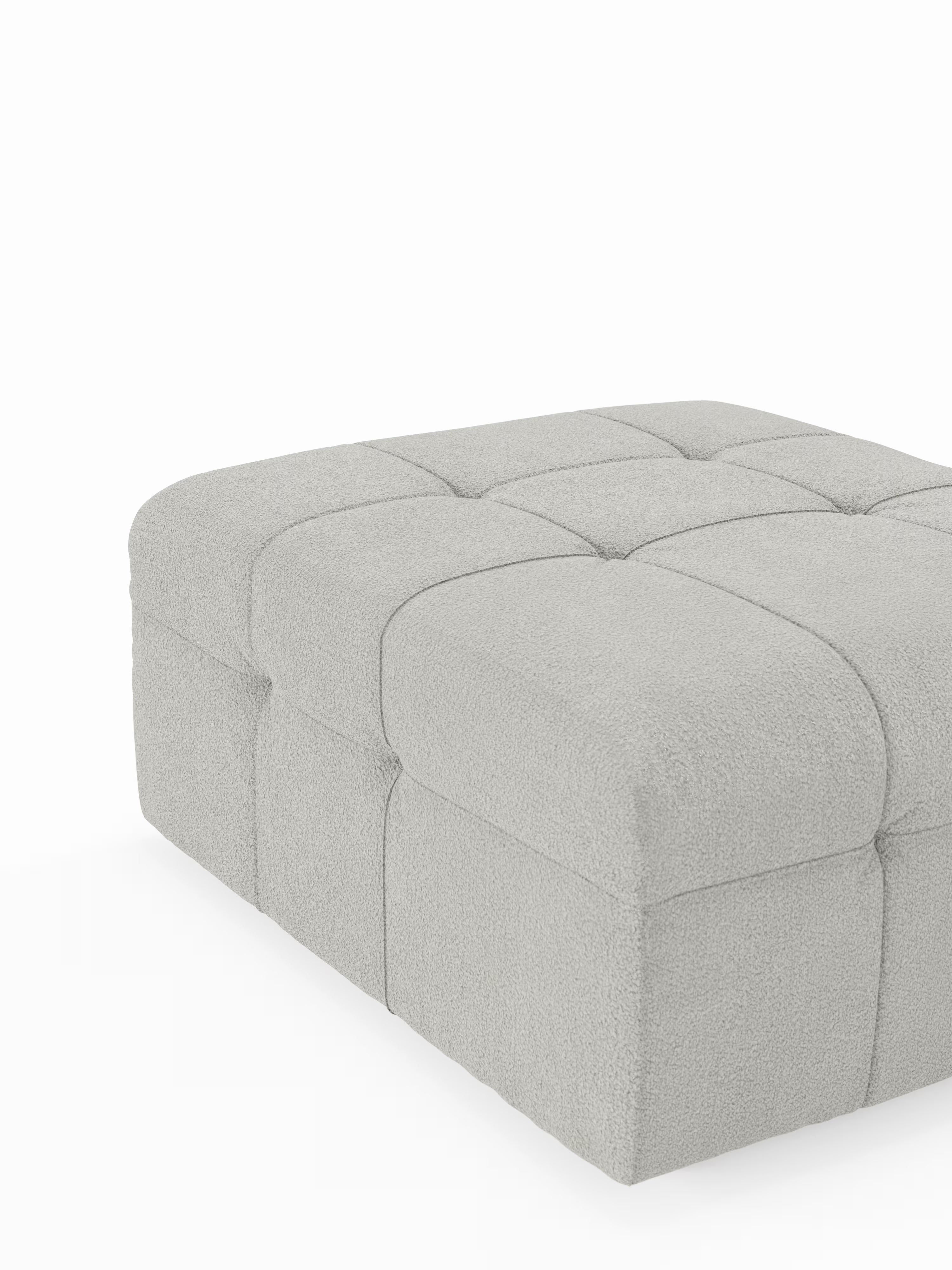 Mosaic puf moderno modular en tela bouclé antimanchas – capitoné y modular