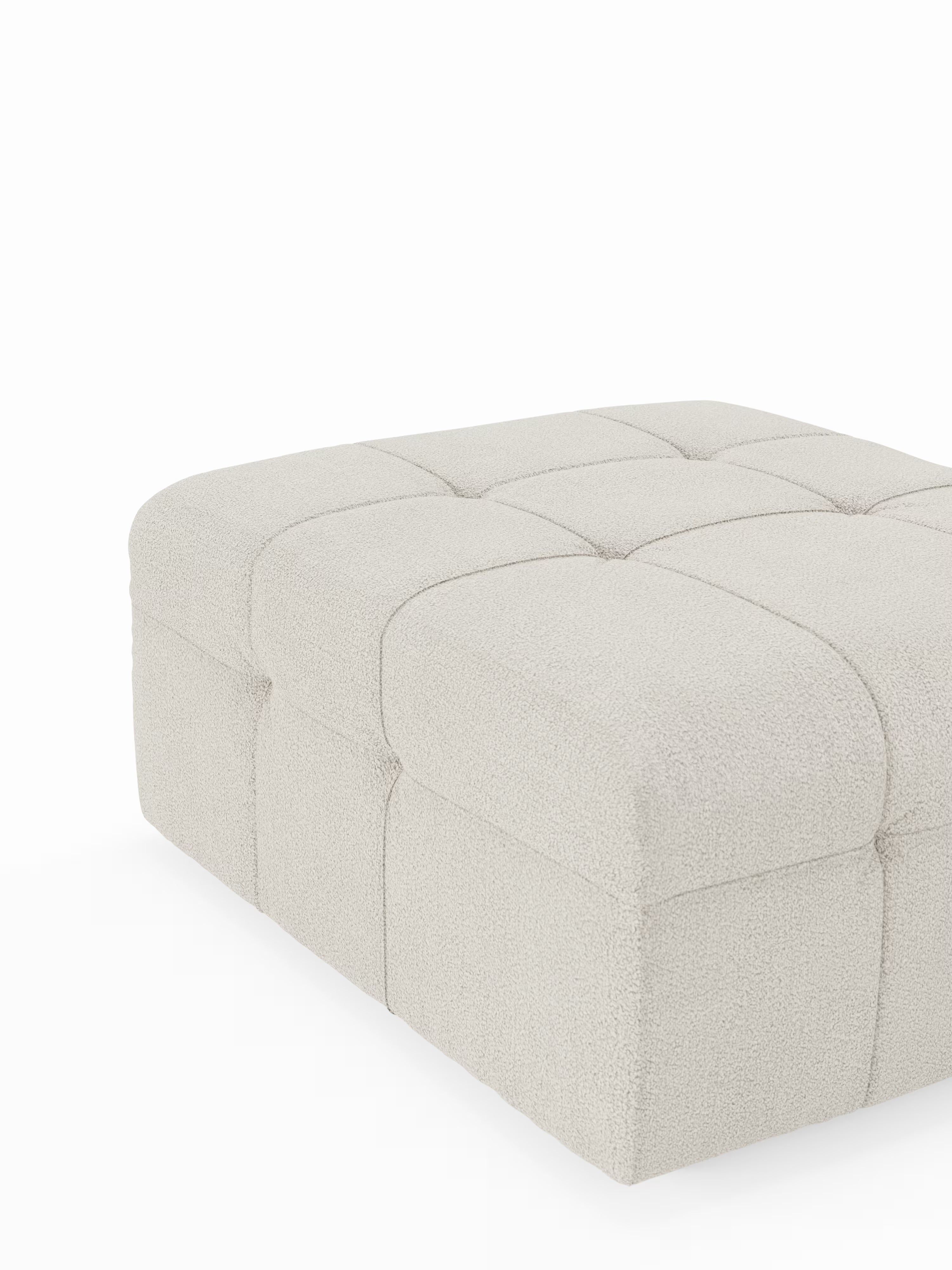 Mosaic puf moderno modular en tela bouclé antimanchas – capitoné y modular