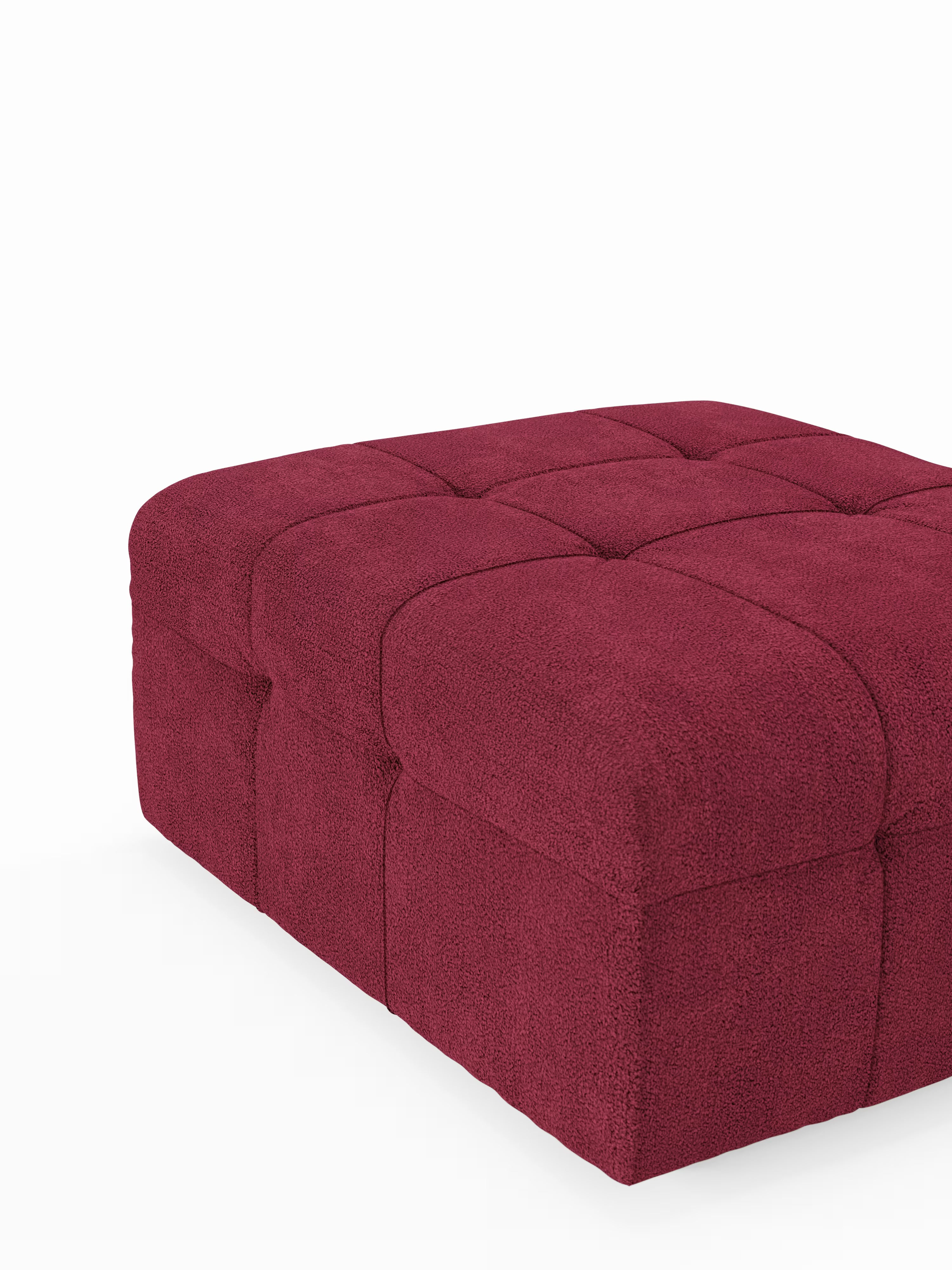 Mosaic puf moderno modular en tela bouclé antimanchas – capitoné y modular