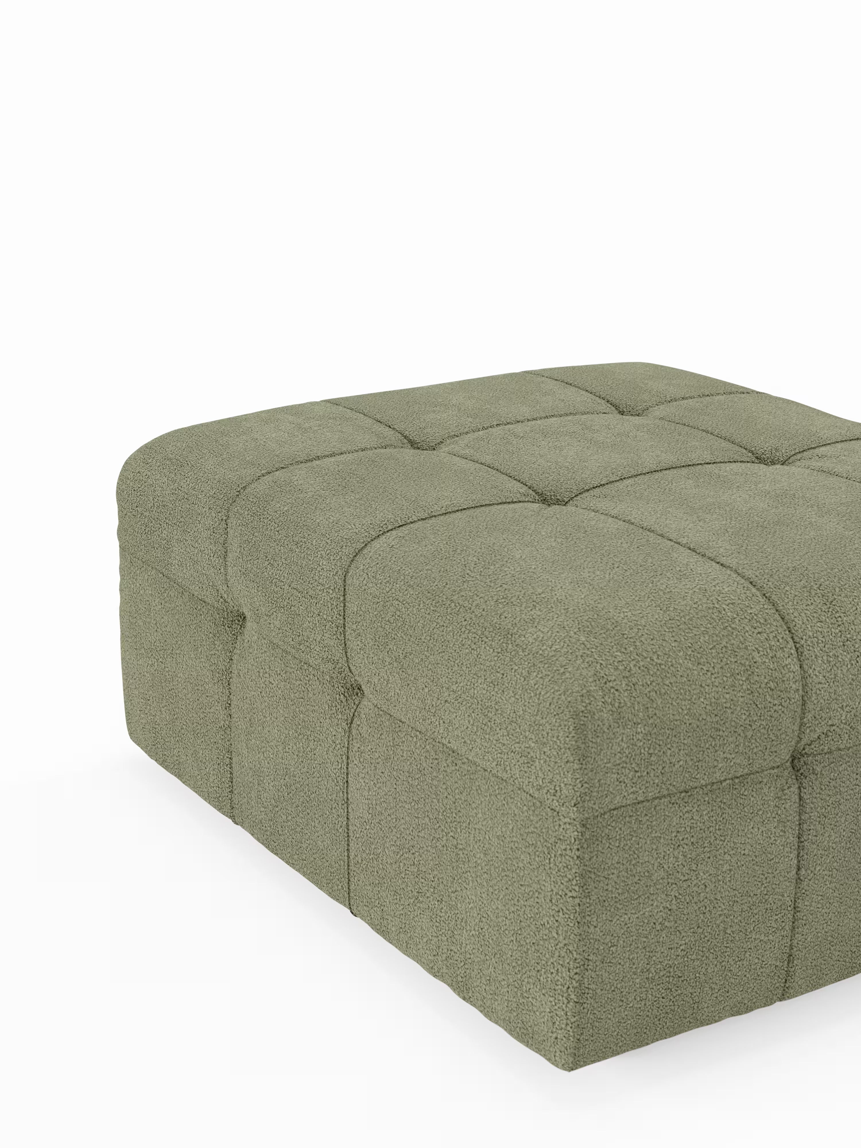 Mosaic puf moderno modular en tela bouclé antimanchas – capitoné y modular