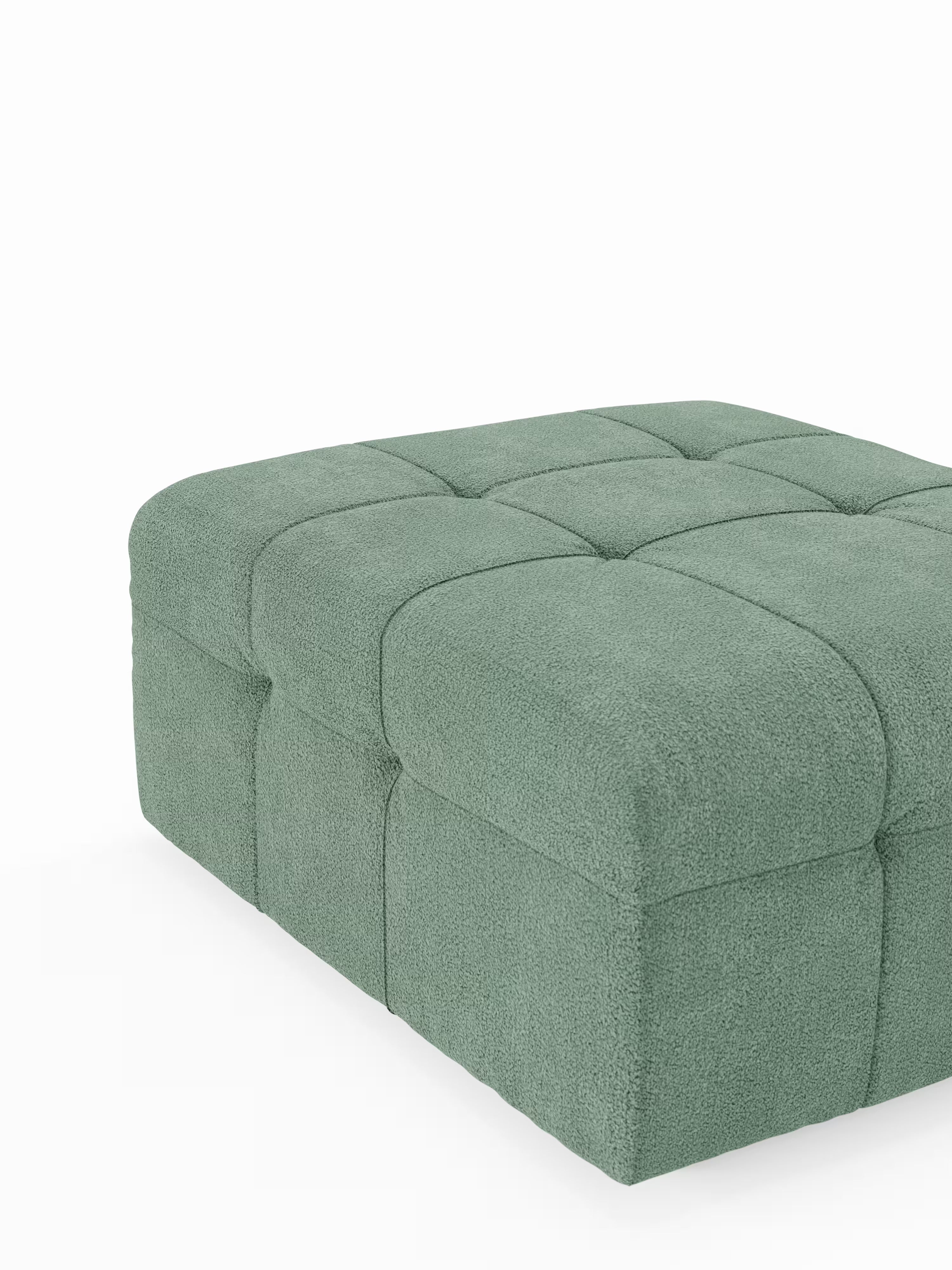 Mosaic puf moderno modular en tela bouclé antimanchas – capitoné y modular