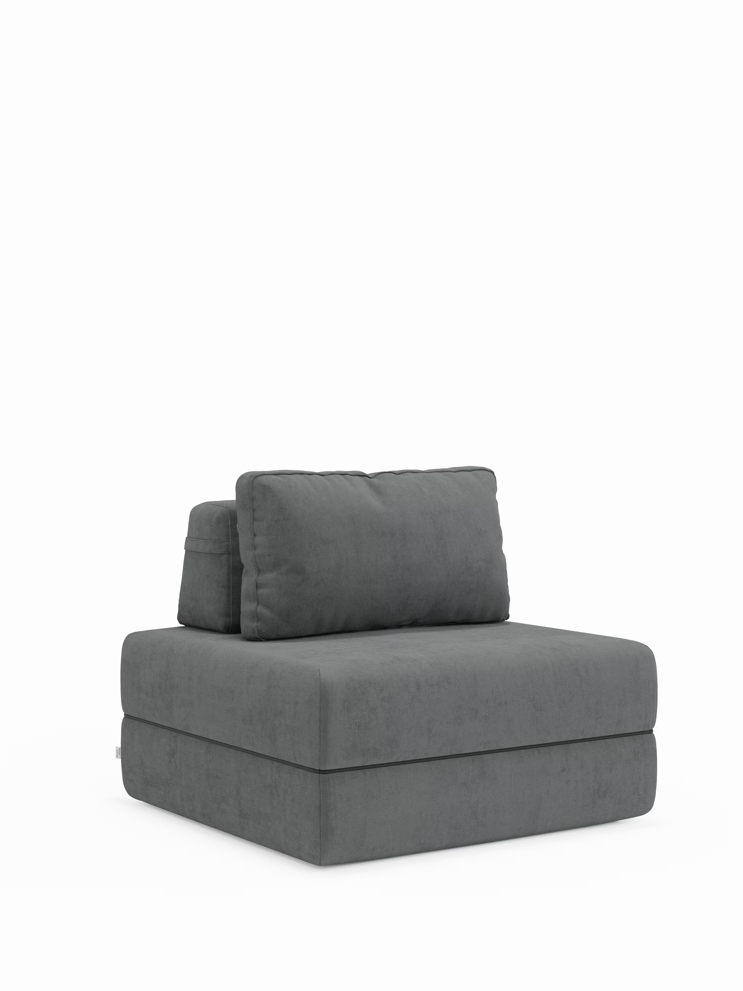 Rift Poltrona letto moderna in tessuto smacchiabile – materasso 22 cm con memory e schienale mobile