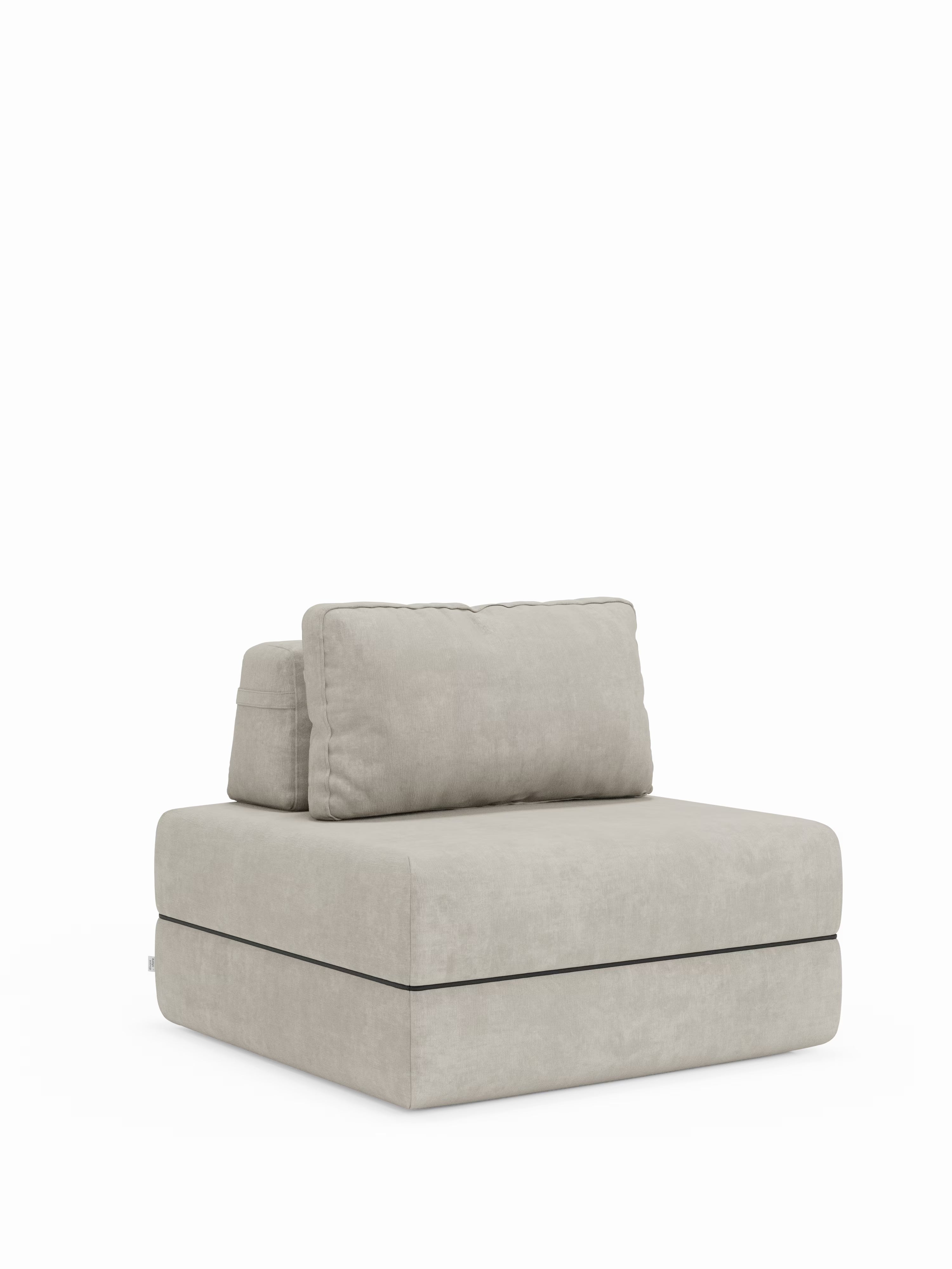 Rift Poltrona letto moderna in tessuto smacchiabile – materasso 22 cm con memory e schienale mobile