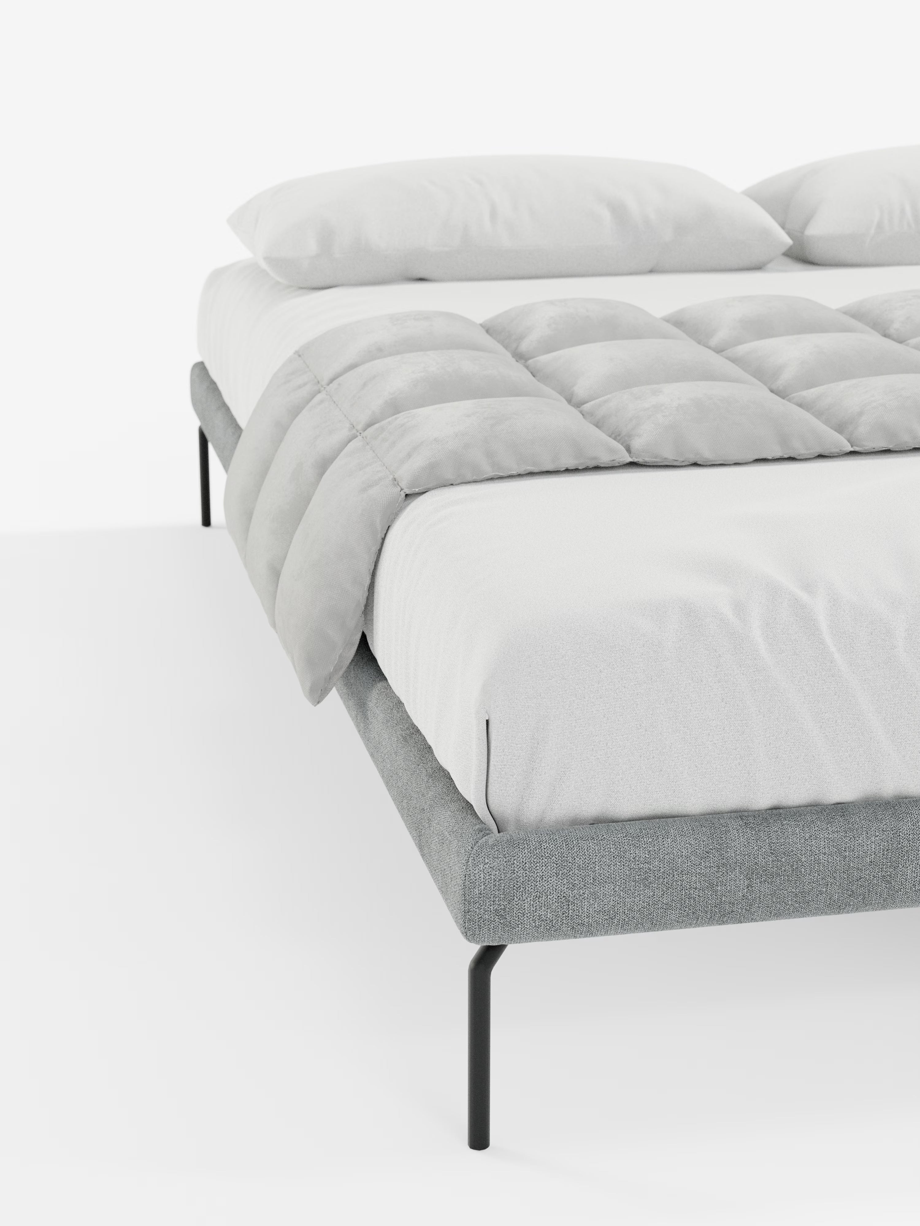 Ring Sommier acolchado desenfundable con patas de metal y tejido impermeable Soft Touch