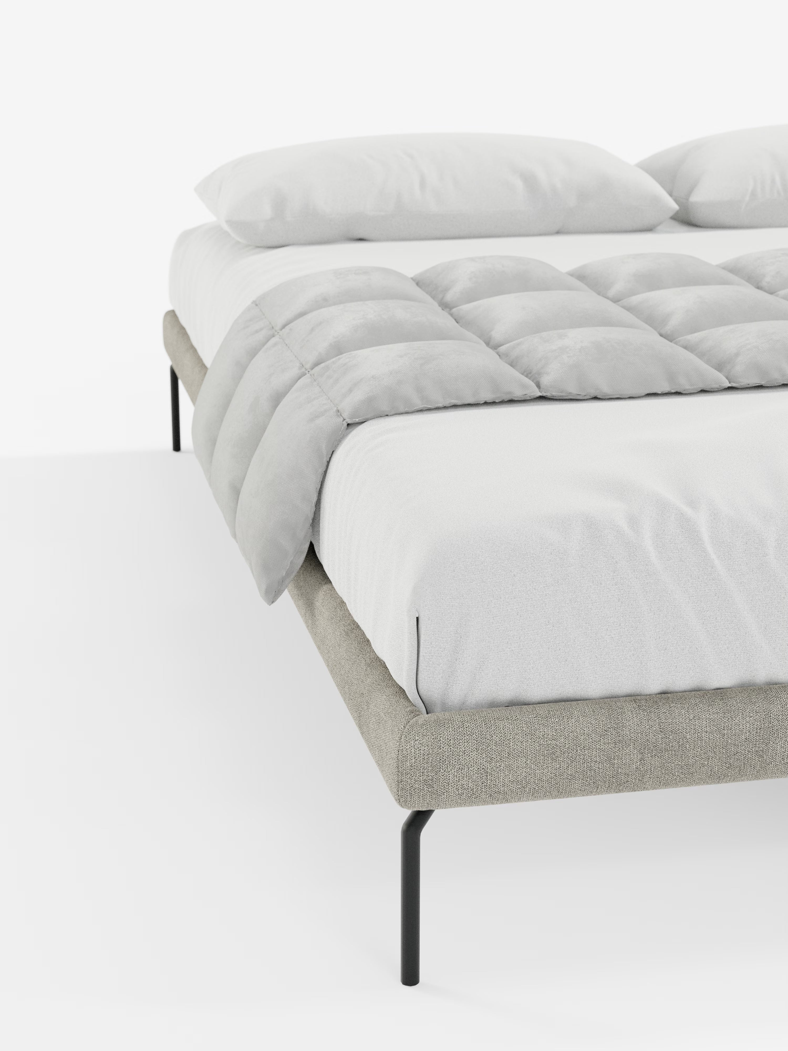 Ring Sommier acolchado desenfundable con patas de metal y tejido impermeable Soft Touch