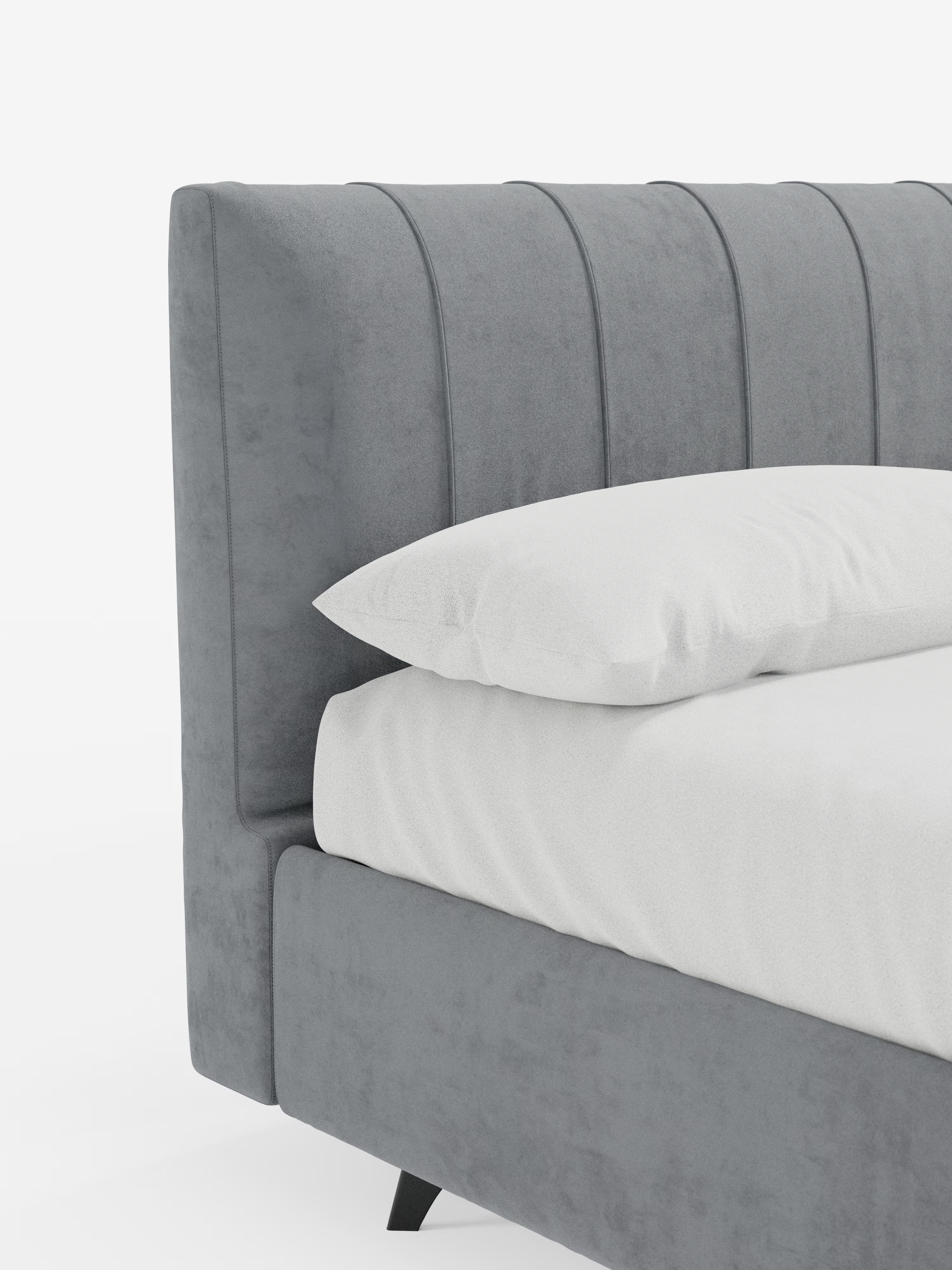 Bogart Modern double storage bed in stain-resistant microfiber, removable cover, and spacious compartment