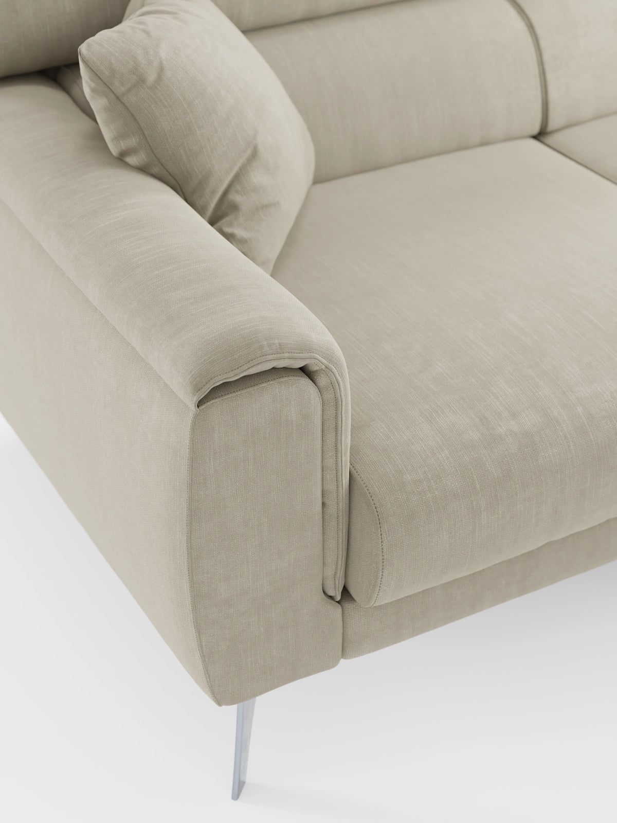 Caravaggio Sofa für 4 Personen mit drei ausziehbaren Sitzen und verstellbaren Kopfstützen aus fleckenabweisendem Stoff