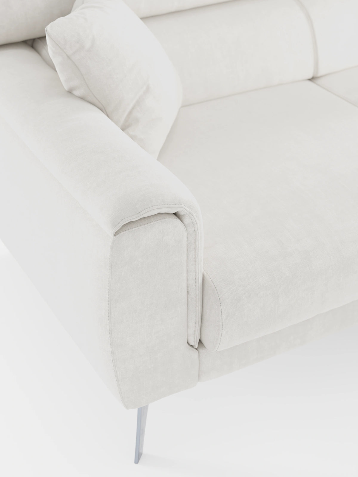 Caravaggio Sofa für 4 Personen mit drei ausziehbaren Sitzen und verstellbaren Kopfstützen aus fleckenabweisendem Stoff