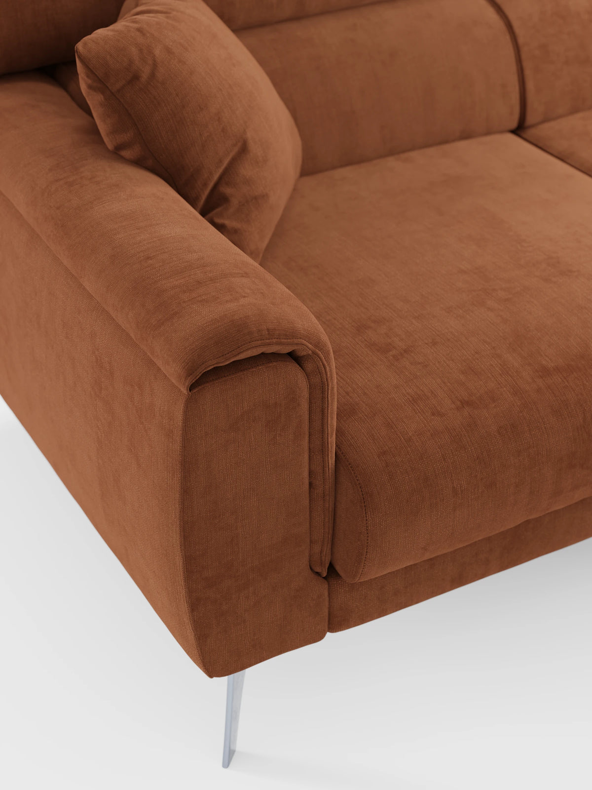 Caravaggio Sofa für 4 Personen mit drei ausziehbaren Sitzen und verstellbaren Kopfstützen aus fleckenabweisendem Stoff