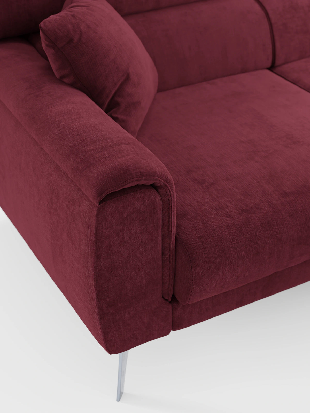 Caravaggio Sofa für 4 Personen mit drei ausziehbaren Sitzen und verstellbaren Kopfstützen aus fleckenabweisendem Stoff