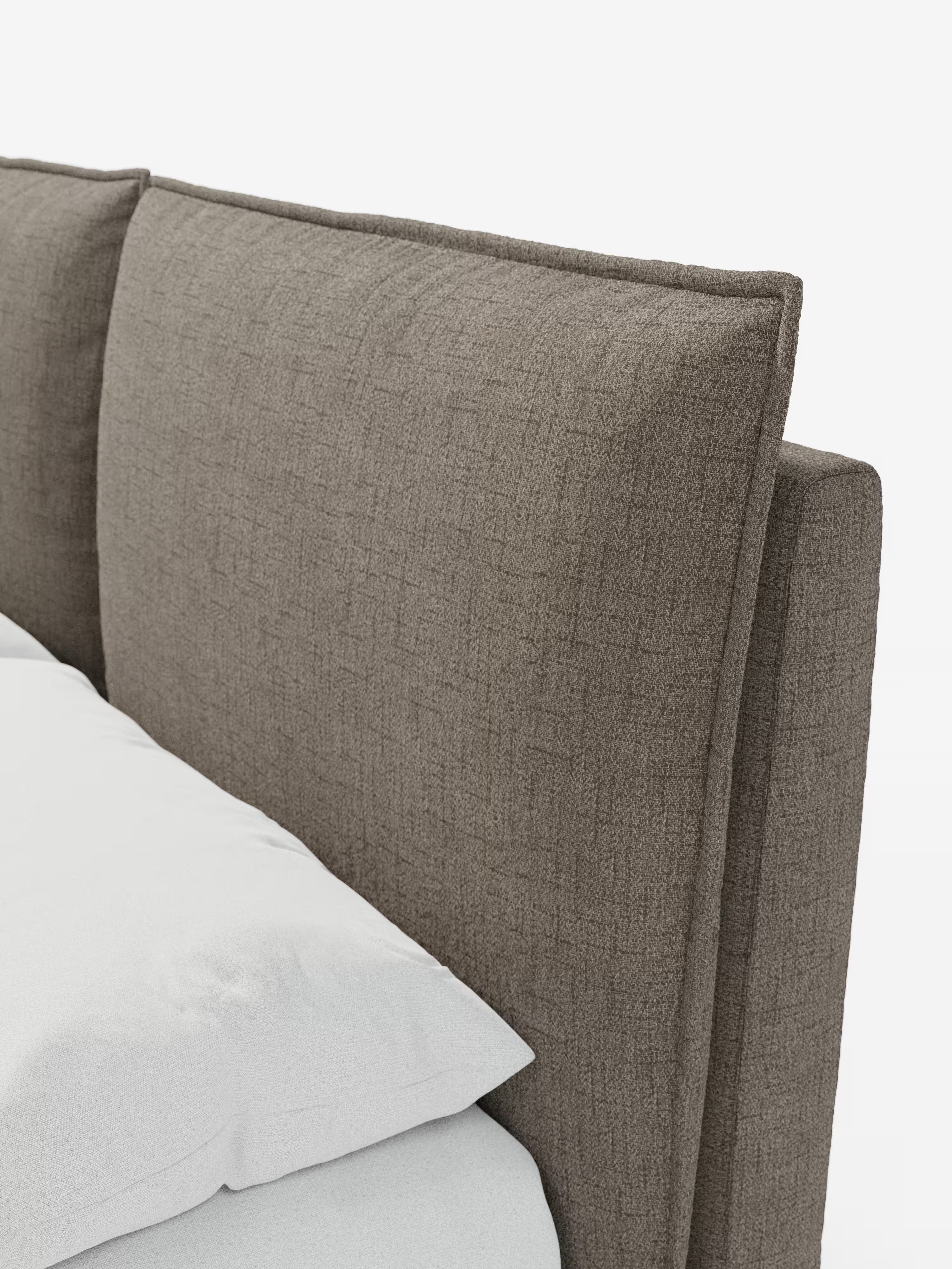 Cloe Cama acolchada de diseño elegante con patas de metal y tejido flameado impermeable