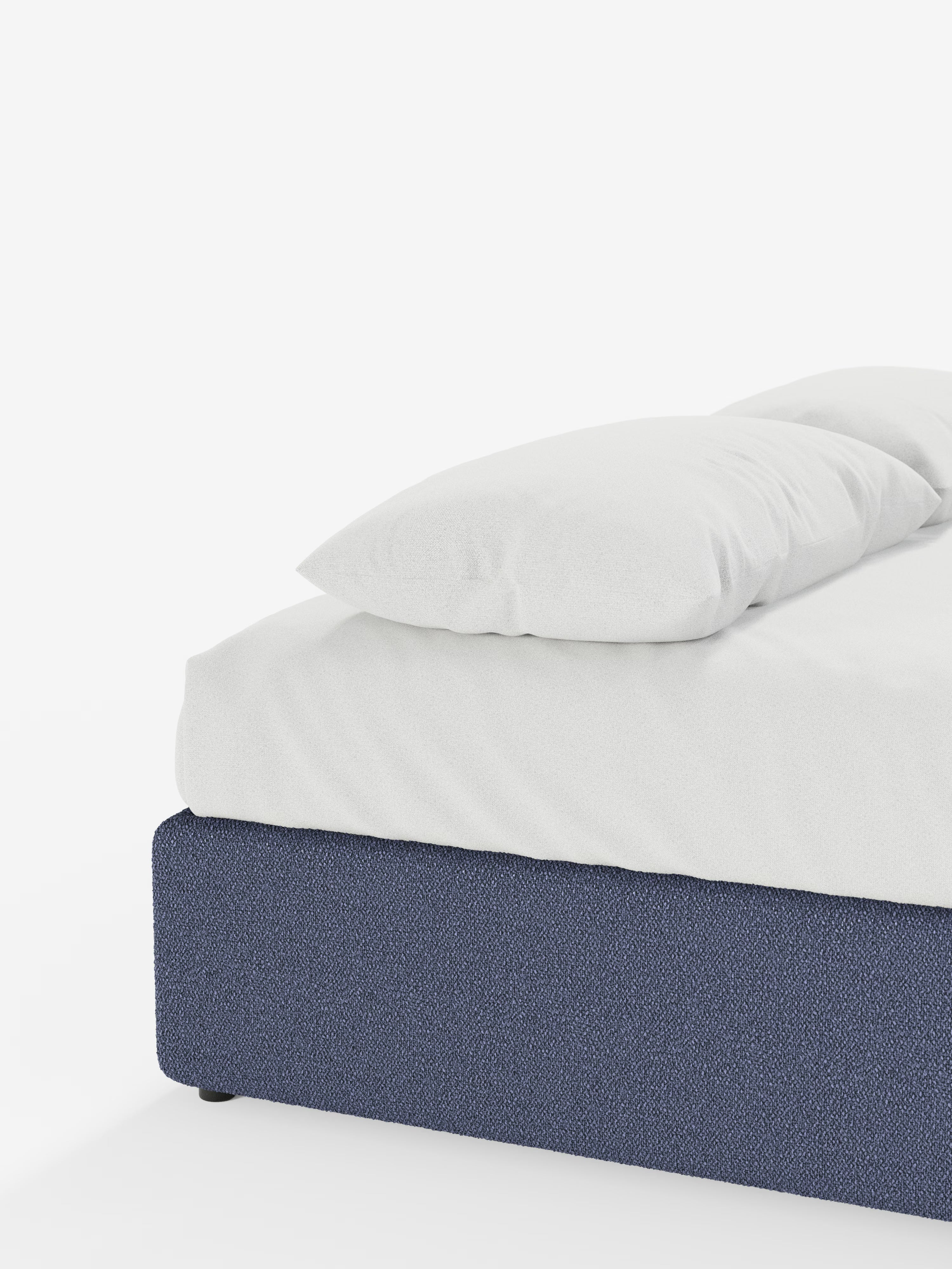 Ina Upholstered removable cover storage box spring in stain-resistant waterproof cotton-effect fabric