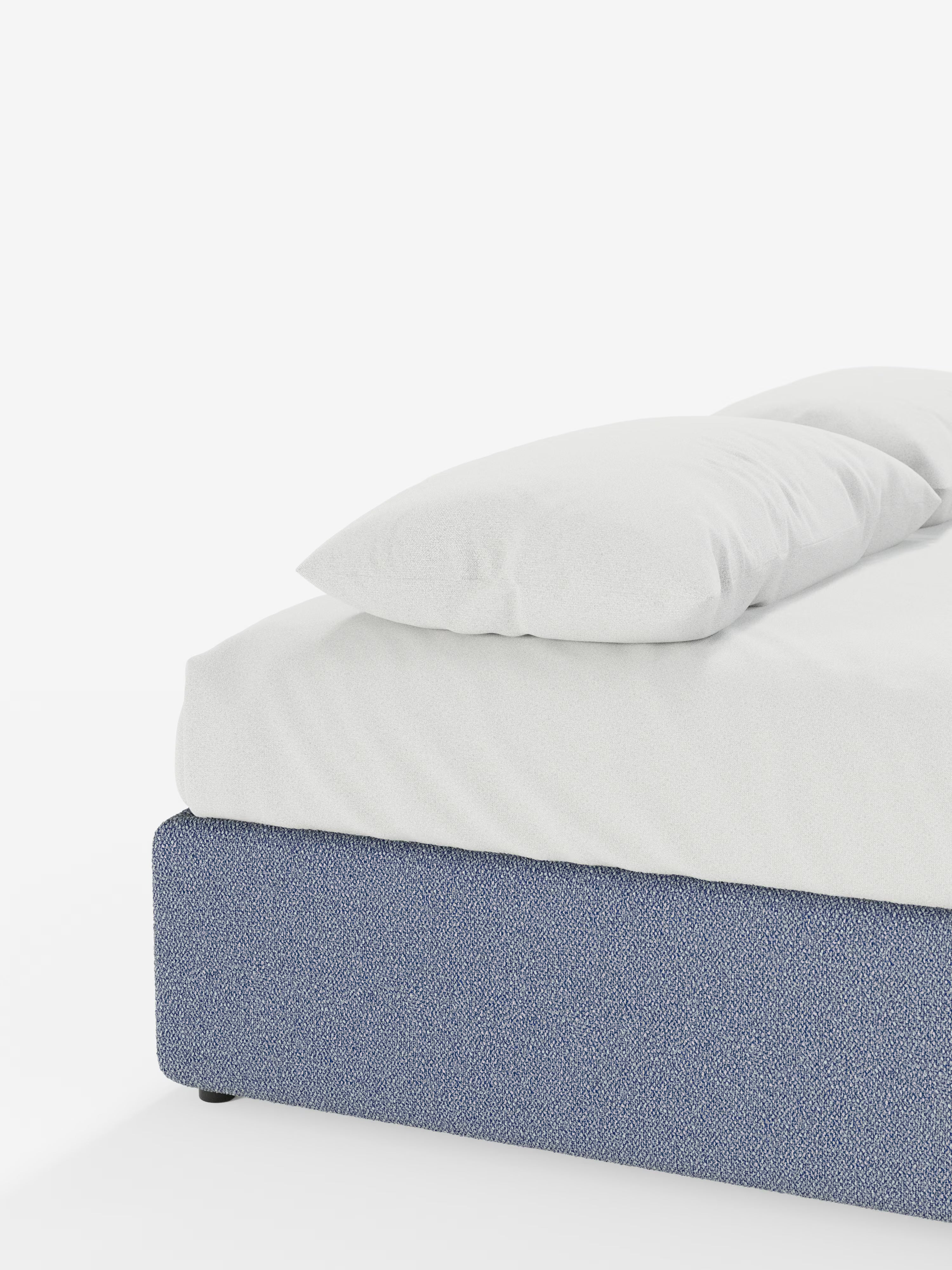 Ina Upholstered removable cover storage box spring in stain-resistant waterproof cotton-effect fabric