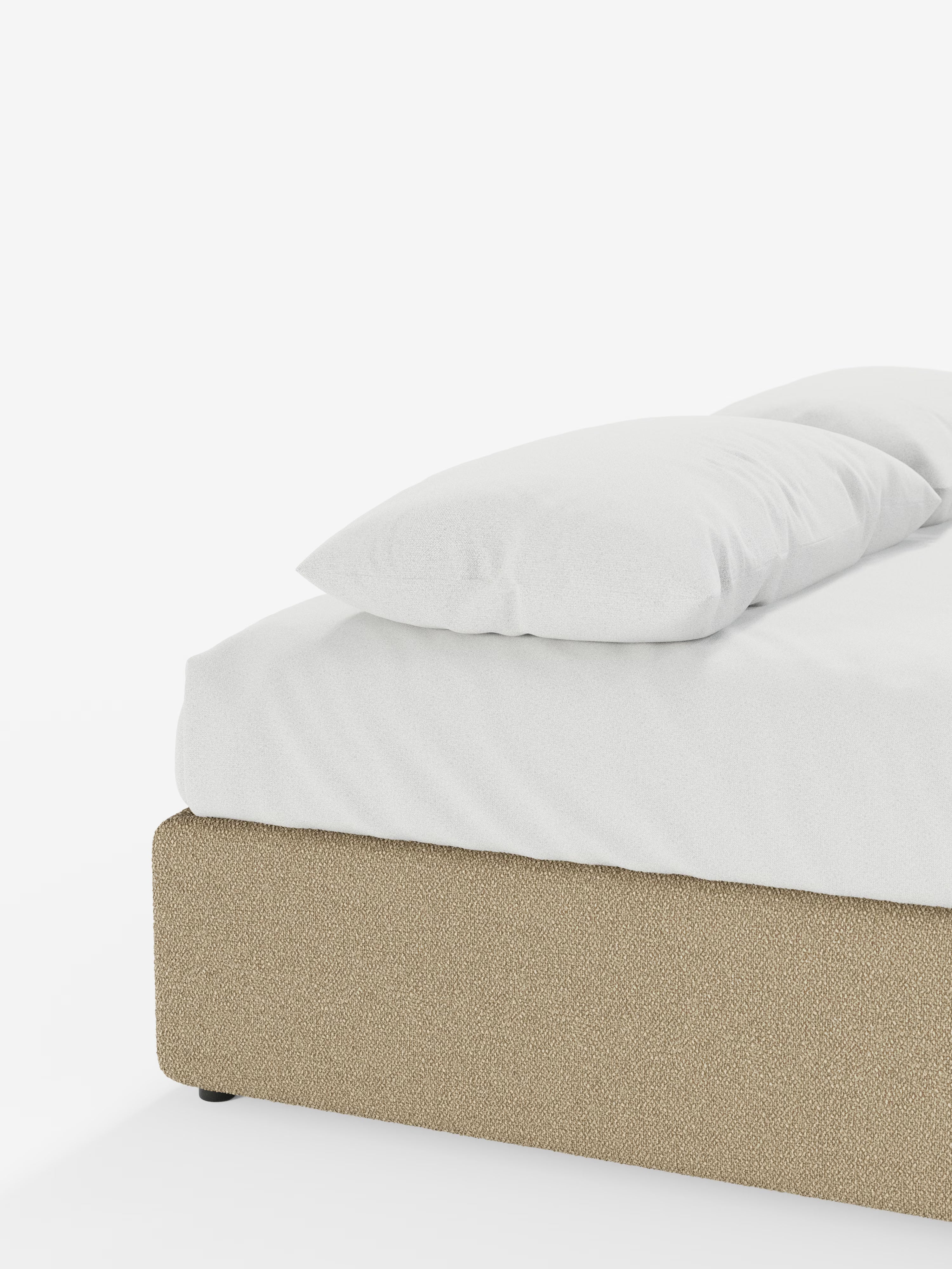 Ina Upholstered removable cover storage box spring in stain-resistant waterproof cotton-effect fabric