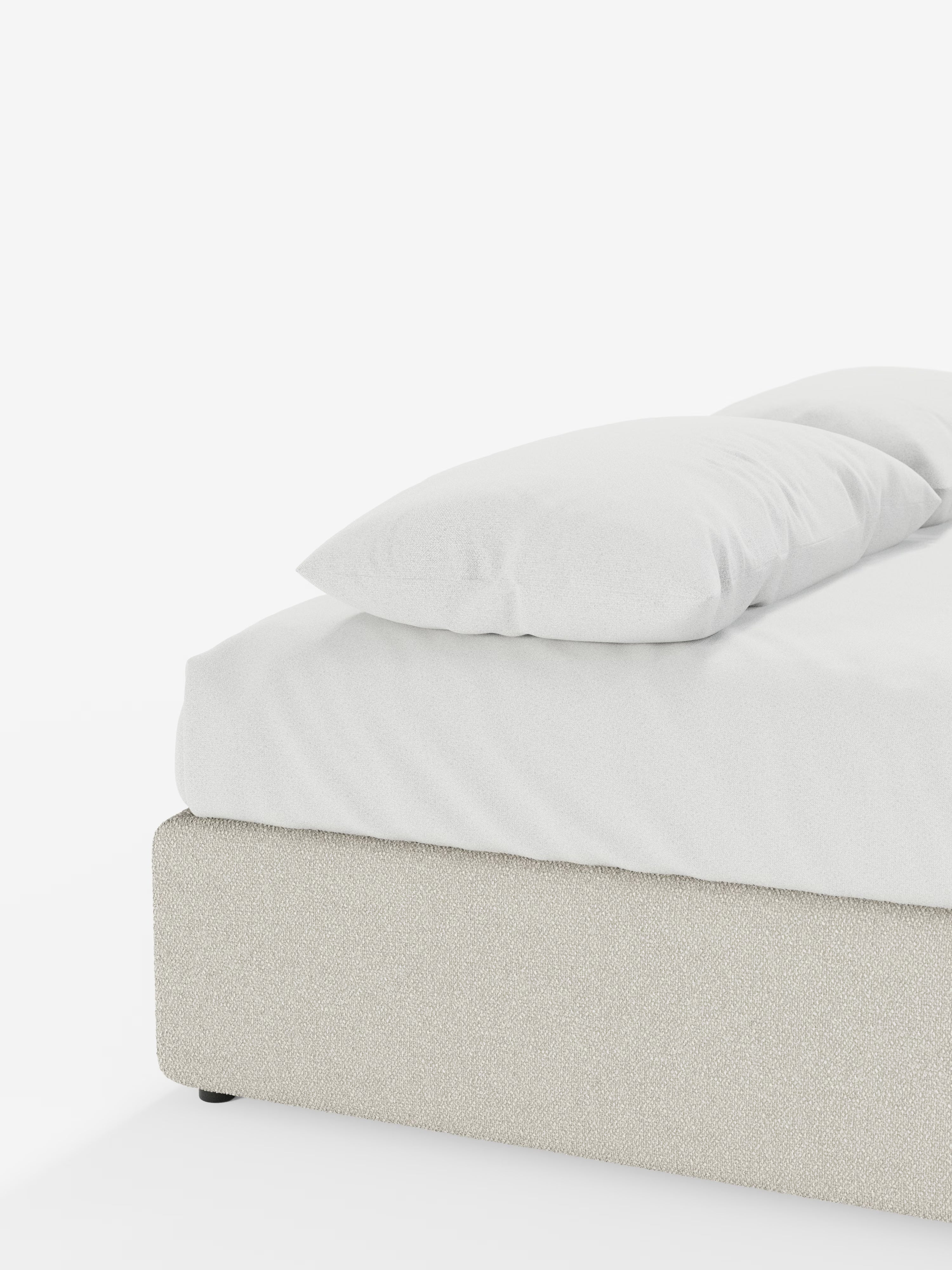 Ina Upholstered removable cover storage box spring in stain-resistant waterproof cotton-effect fabric