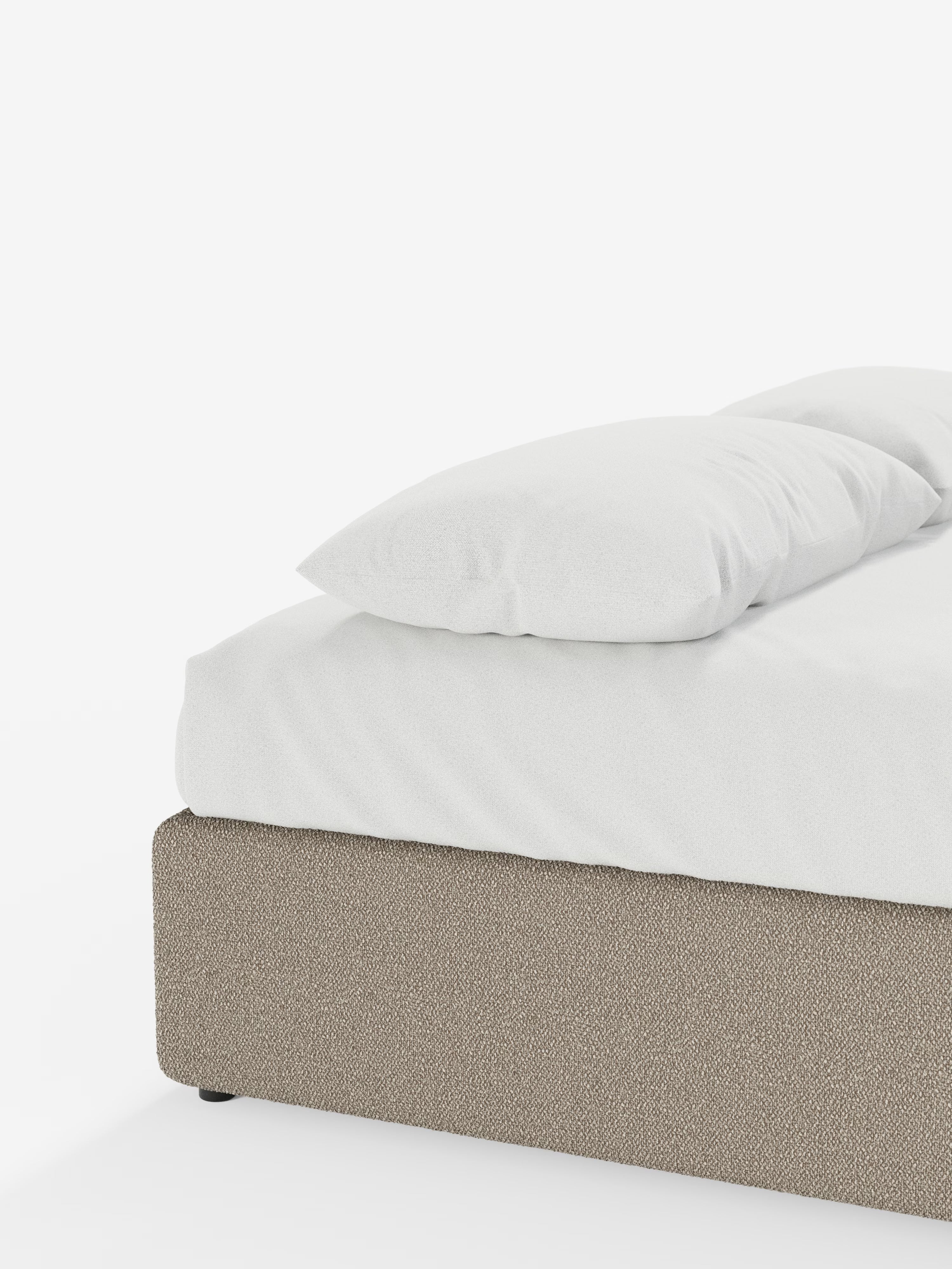 Ina Upholstered removable cover storage box spring in stain-resistant waterproof cotton-effect fabric