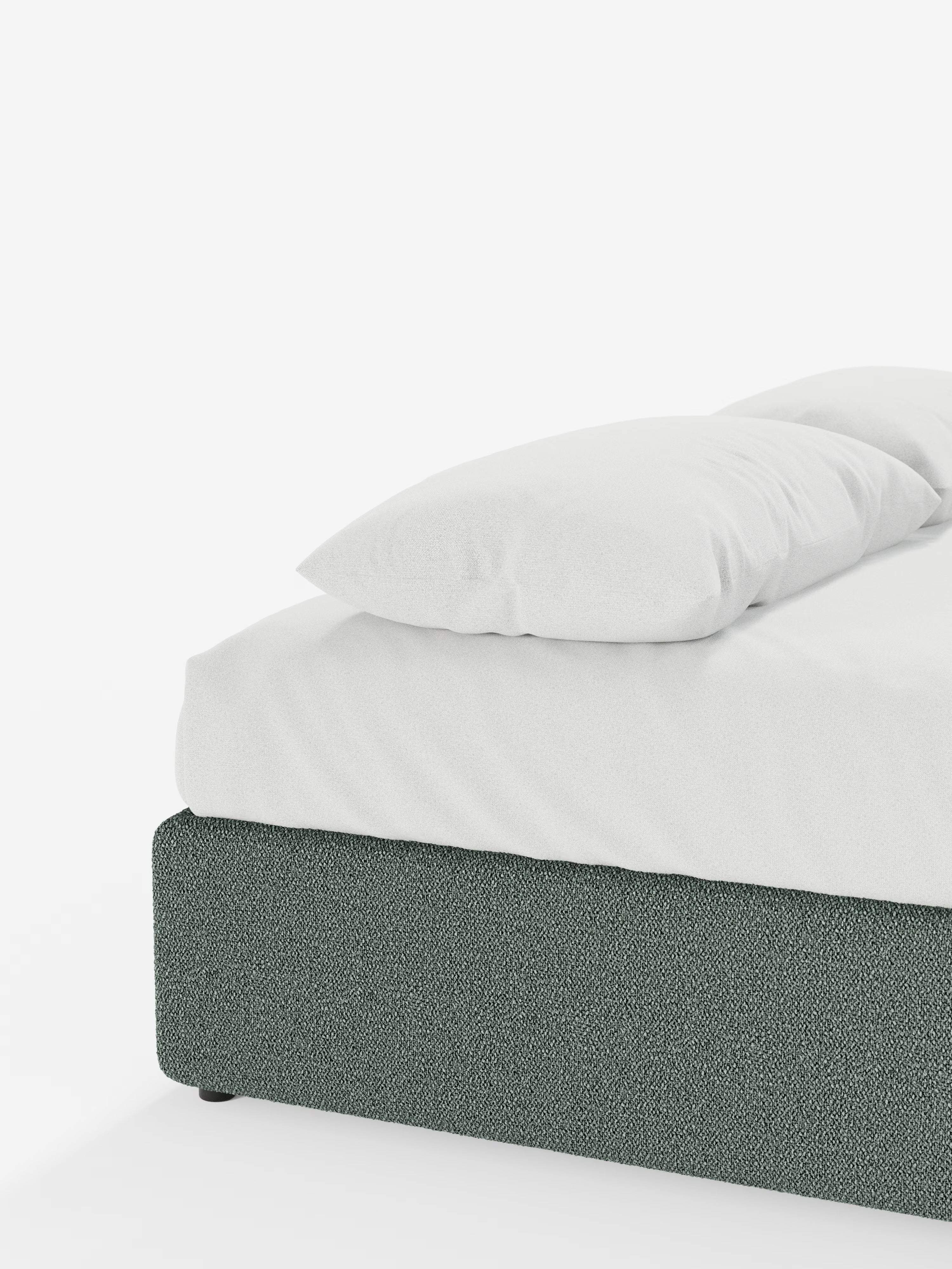 Ina Upholstered removable cover storage box spring in stain-resistant waterproof cotton-effect fabric