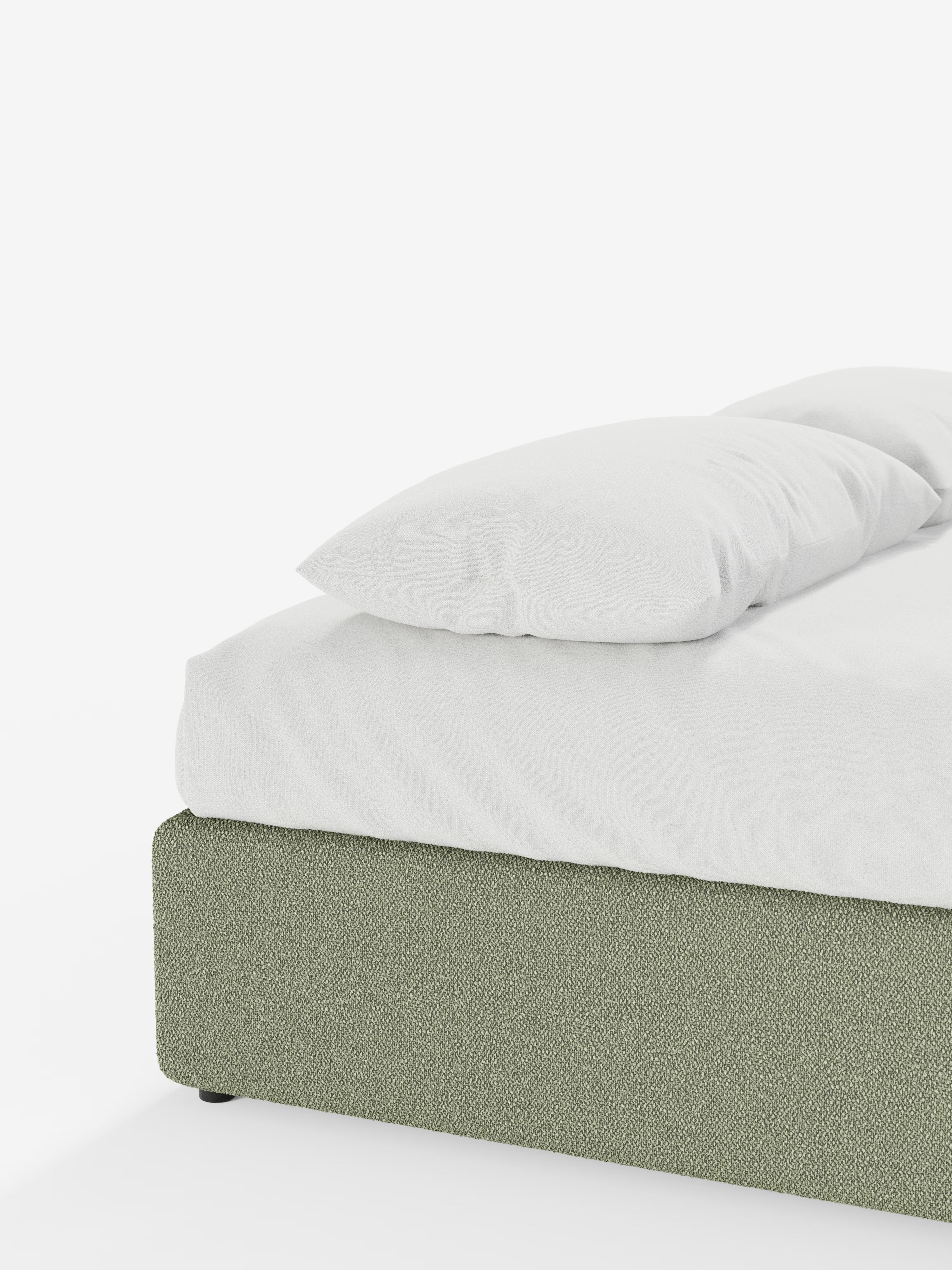 Ina Upholstered removable cover storage box spring in stain-resistant waterproof cotton-effect fabric