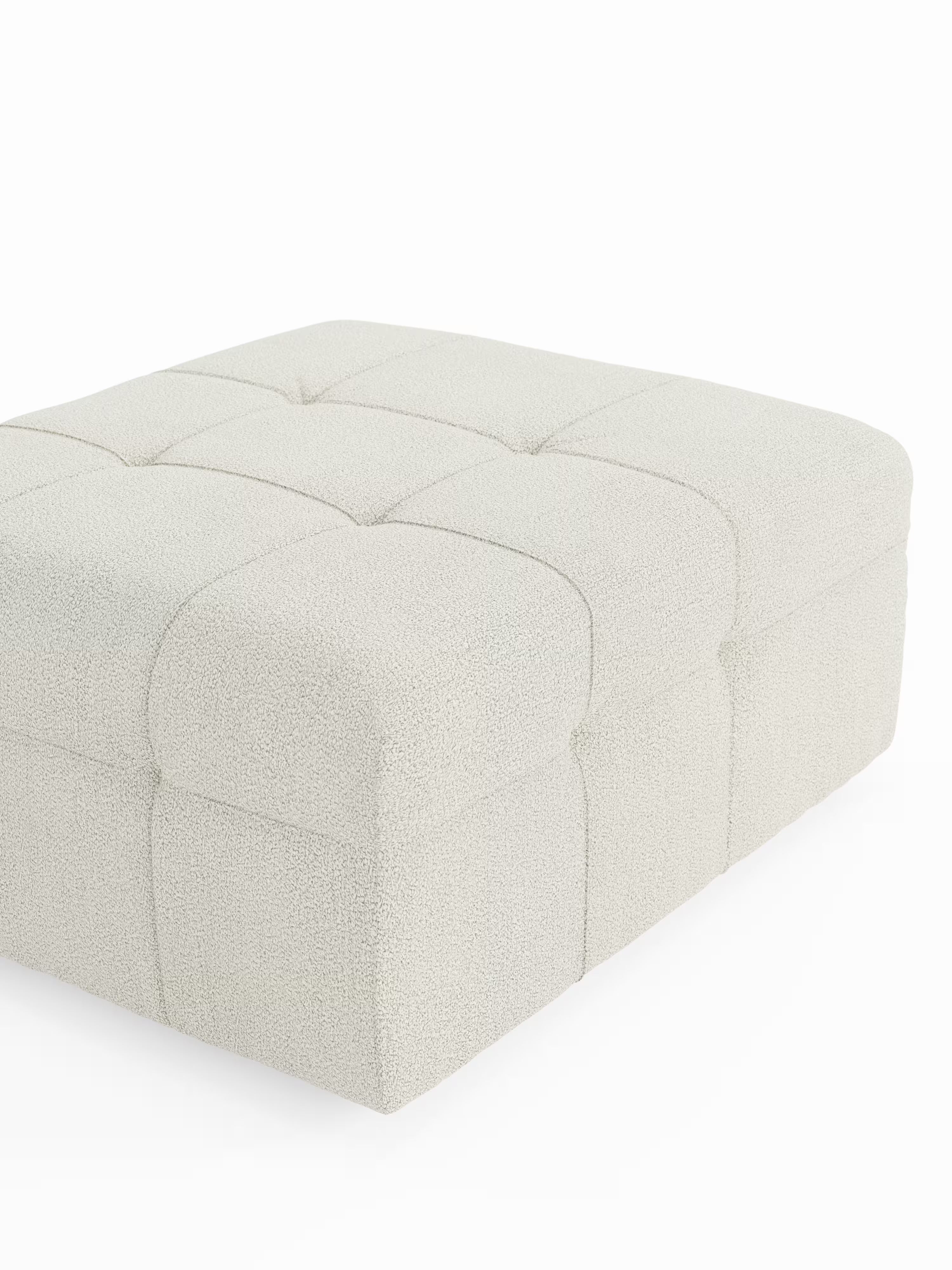 Mosaic puf moderno modular en tela bouclé antimanchas – capitoné y modular