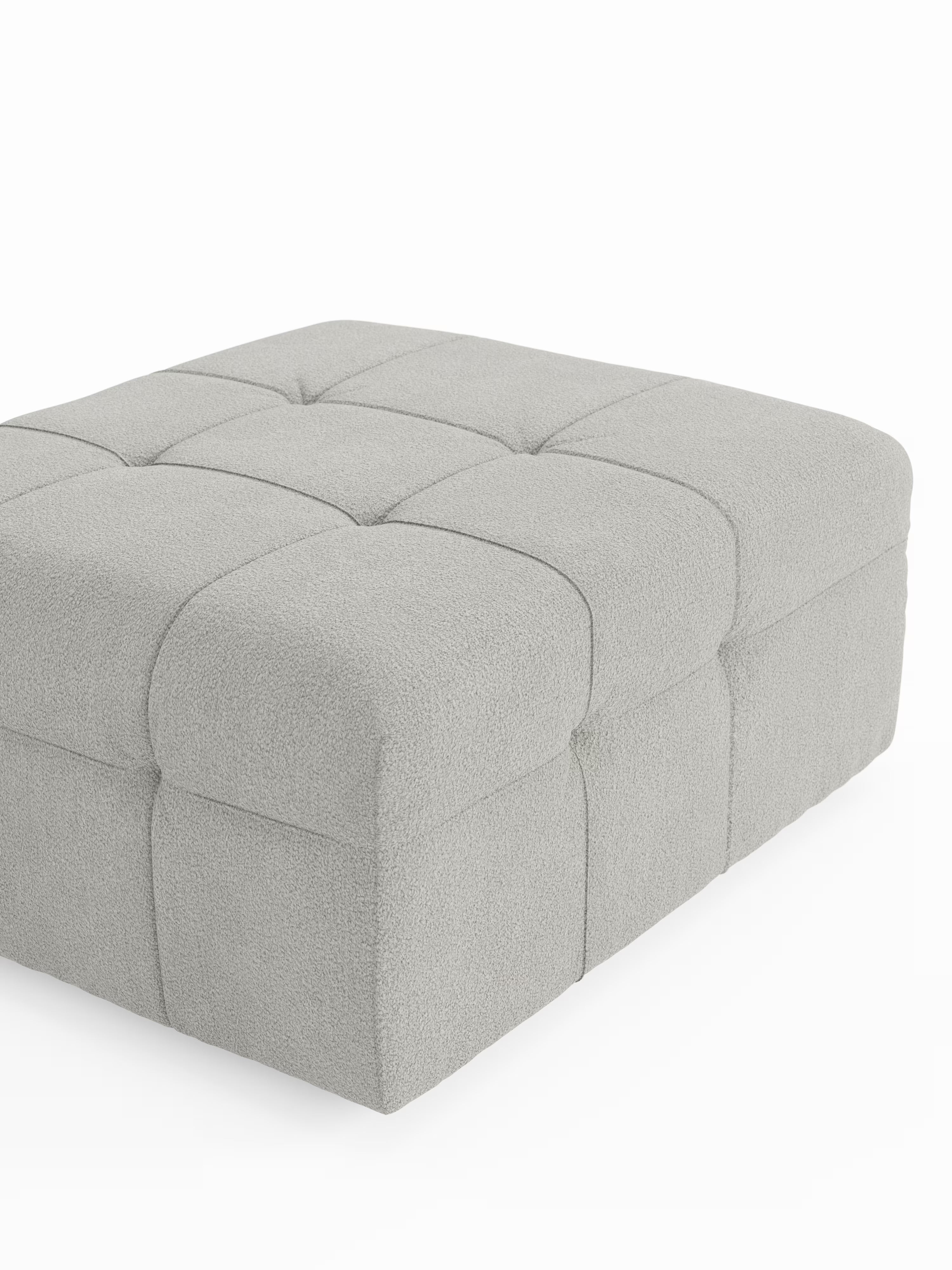 Mosaic puf moderno modular en tela bouclé antimanchas – capitoné y modular